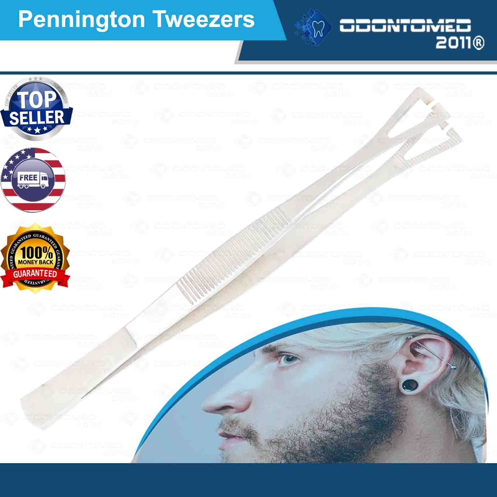 ODM Pennington Tweezers Slotted Clamp Forceps 6” Body Piercing Tools NEW