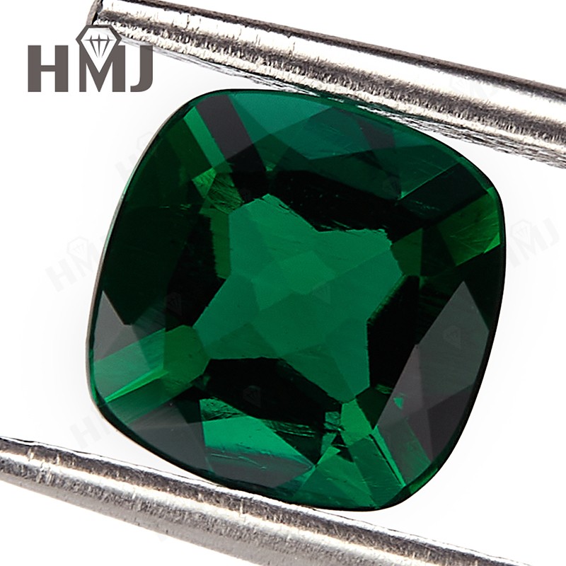 Certified Zambian Emerald Pear Cut Round Cushion Lab Grown Loose Emerald Jewelry