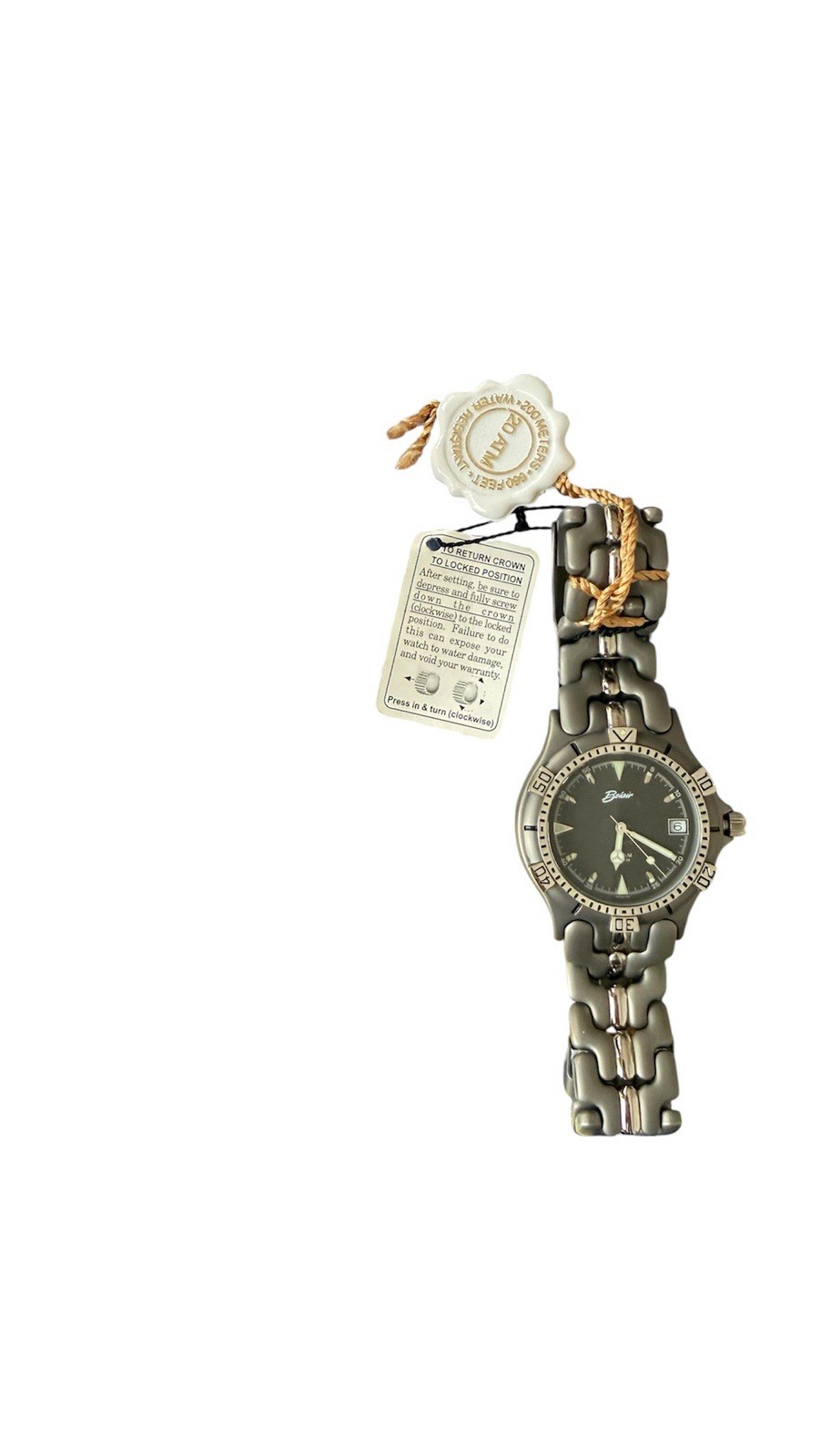 Bel Air Seapearl Titanium Diver (Model 20 ATM / 200M) Rotating Bezel With Box