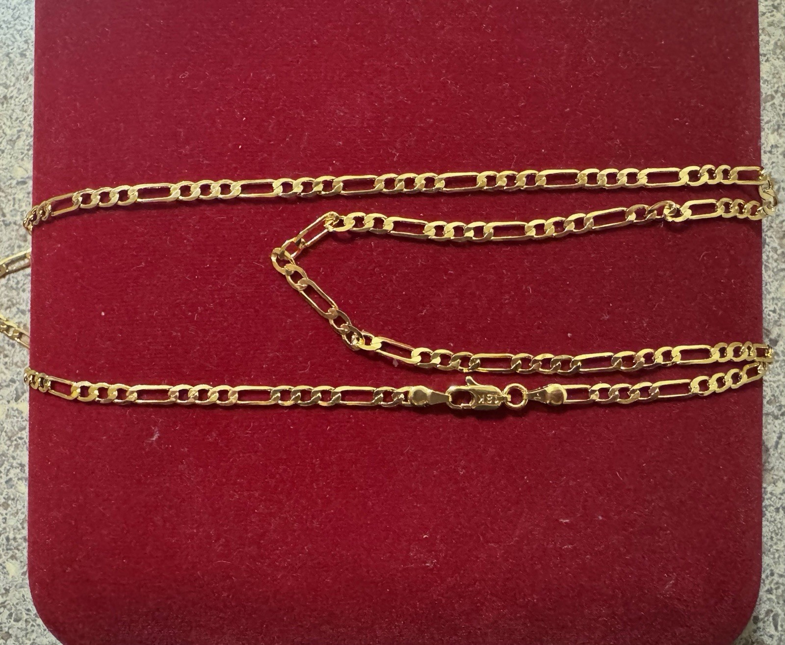 18k Marked Gold Filled Figaro Necklace Chain Link 22 Inch Yellow Gold Jewelry