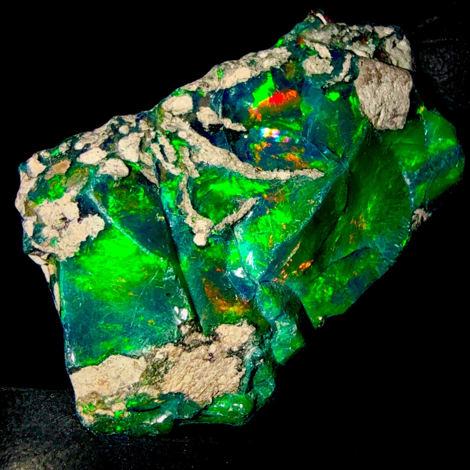 10 Ct Opal Rough, Jewelry Grade Black Welo Ethiopian Opal Rough, Multi Fire Opal