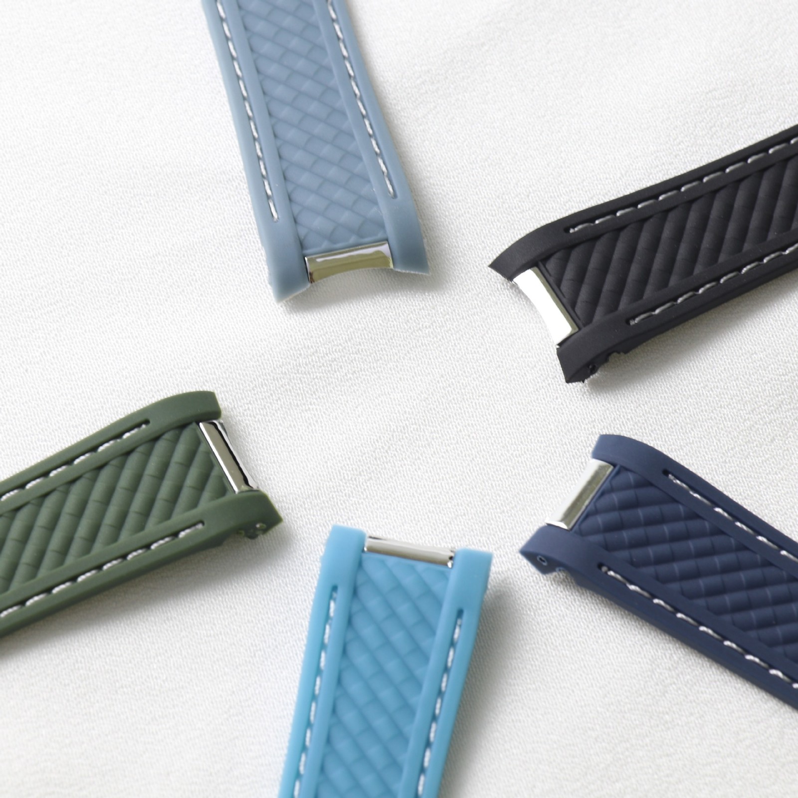 Quality Rubber Watch Straps Mens Waterproof Wristband 20mm for Omega Buttonless