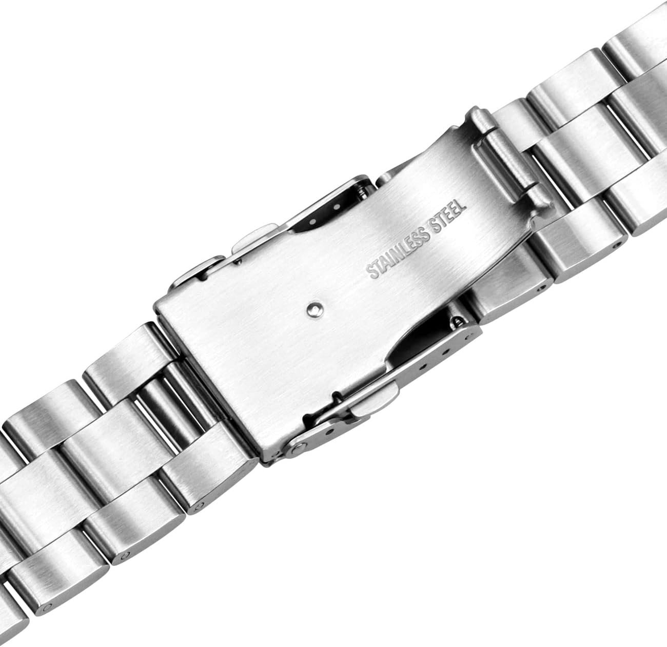 Adjustable Stainless Steel Watch Band 18mm 20mm 21mm 22mm with Deployment Buckle