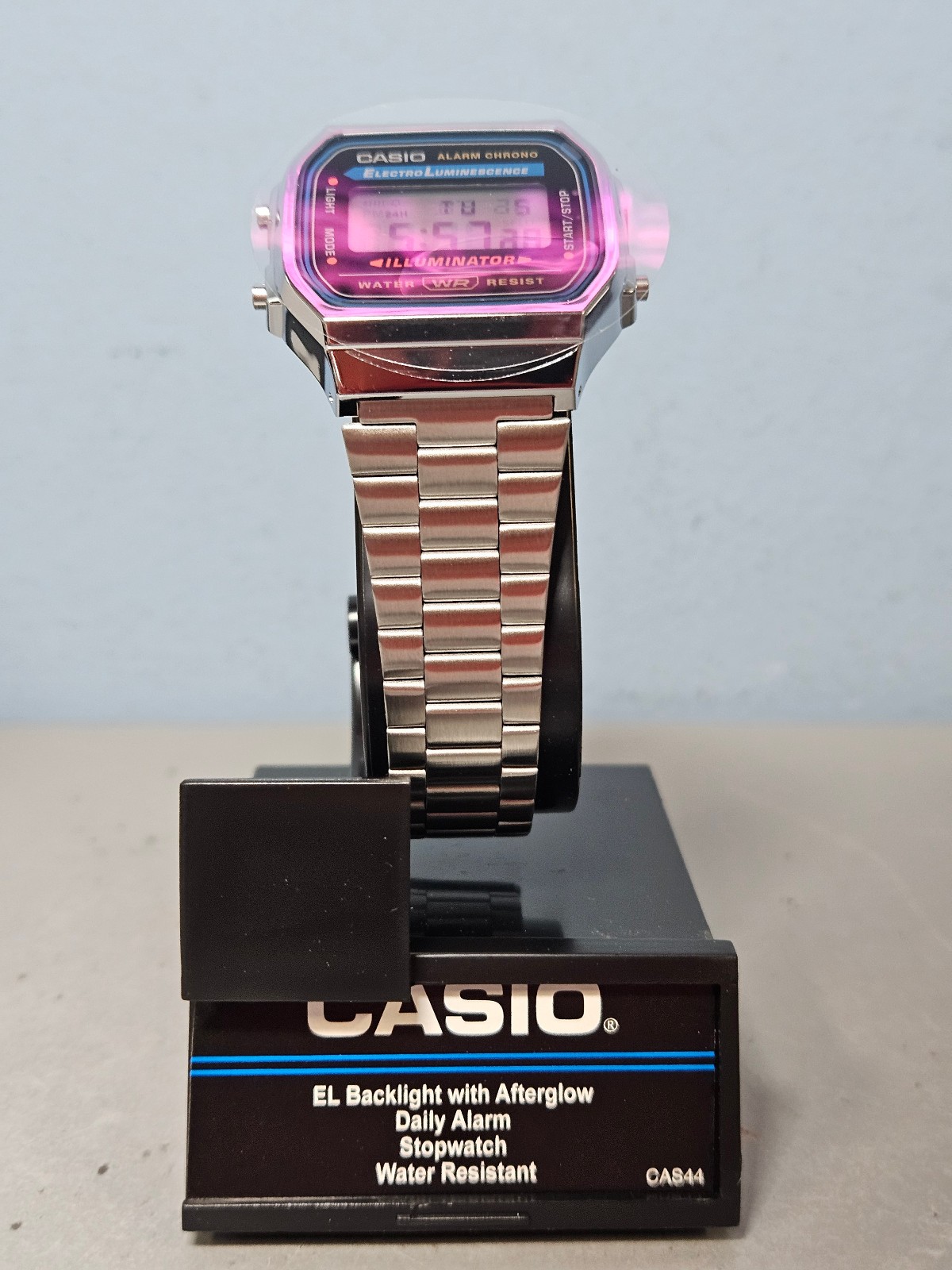 Casio A168WA-1 Vintage Digital Silver Stainless Steel Watch Illuminator New!