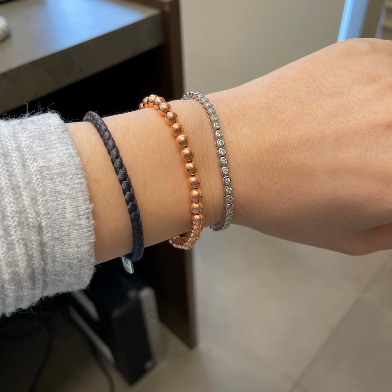 Pure Copper 6mm Bead Stretch Bracelet Energy Healing Grounding Stone Jewelry