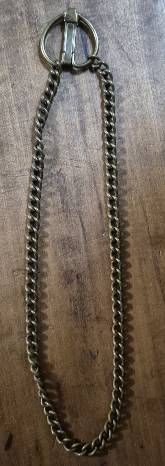Antique Brass 17.75″ Curb Chain Pocket Watch Chain Butterfly Clasp