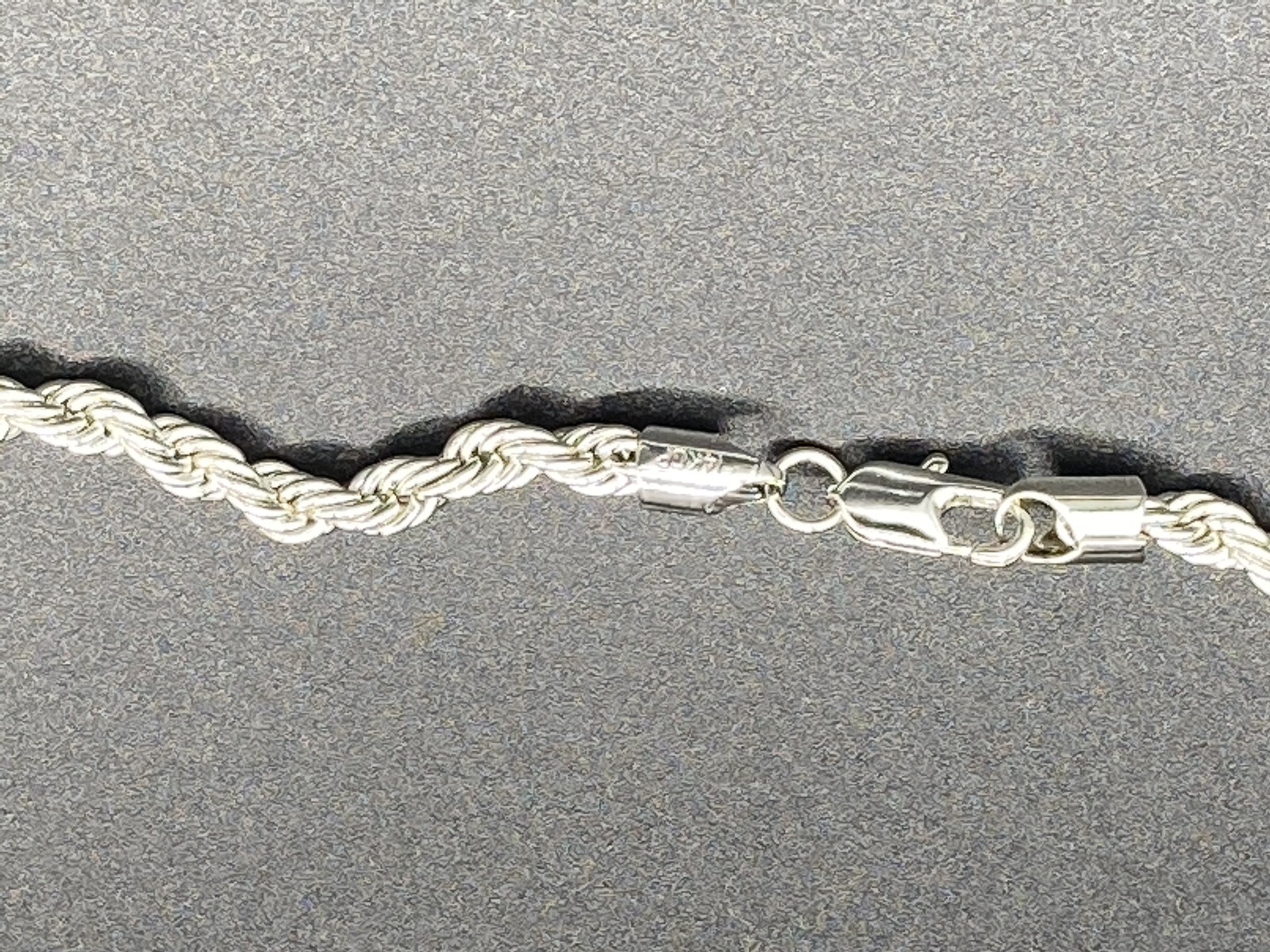 14k White Gold Plated Rope Chain Necklace 24” 6mm