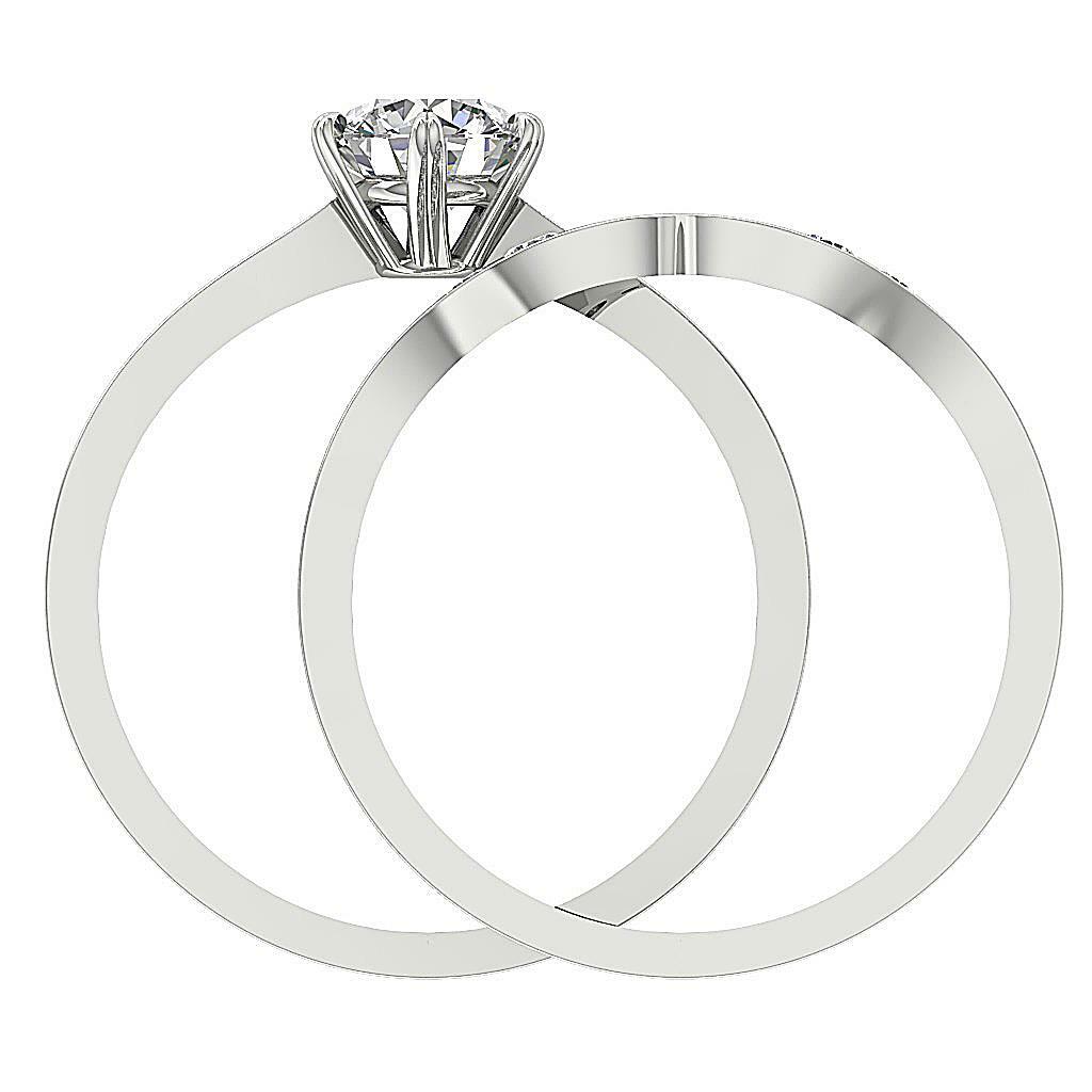 Bridal Engagement Wedding Ring I1 G 1.35 Carat Round Diamond 14K Gold 9.80MM