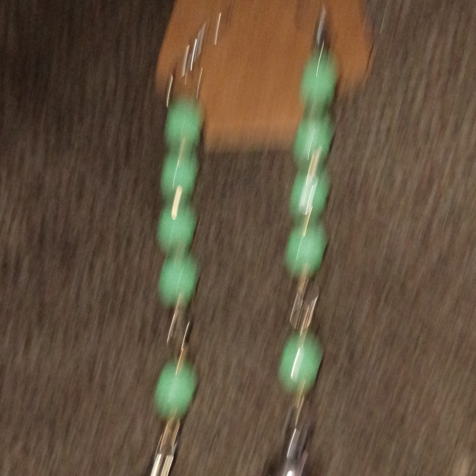 A Teal And Gold Beaded Dangly Earring Set