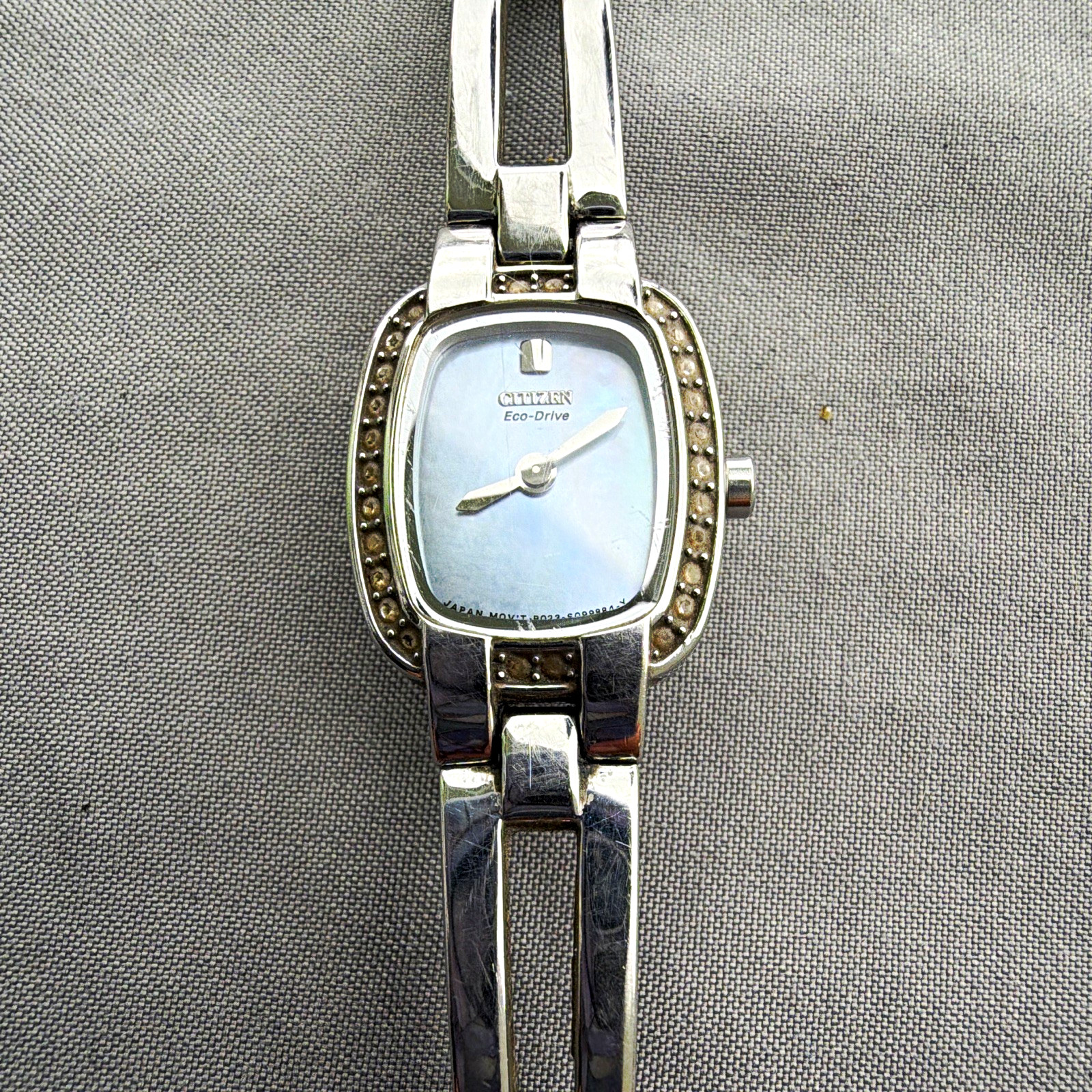 Citizen Eco-Drive Women’s Quartz Analog Blue Dial Silver Bracelet Rectangle