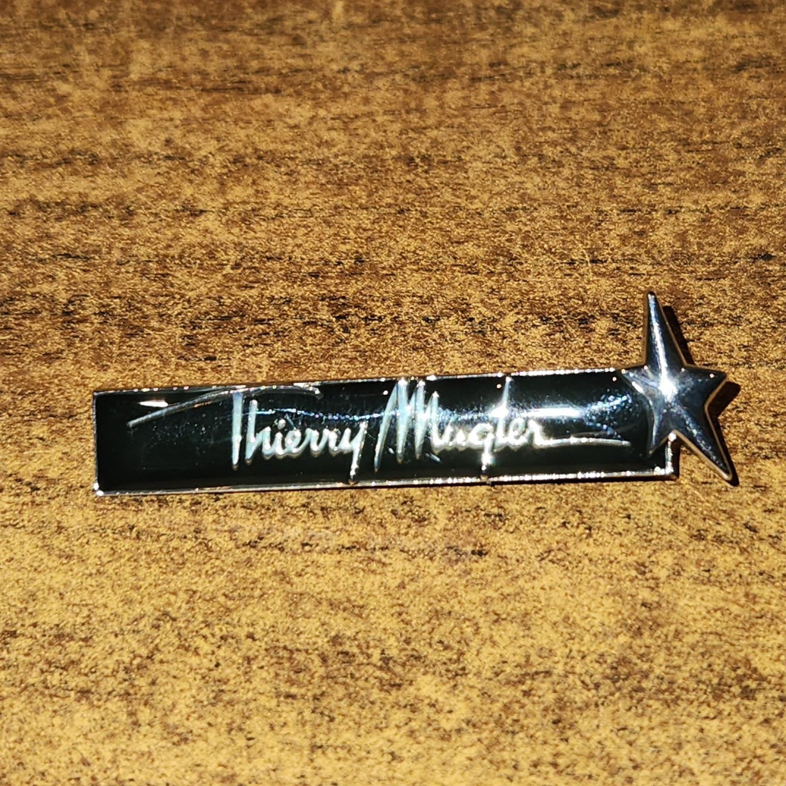 RARE…Vintage Thierry Mugler Angel Star Brooch/ Lapel Pin, Name Tag Style
