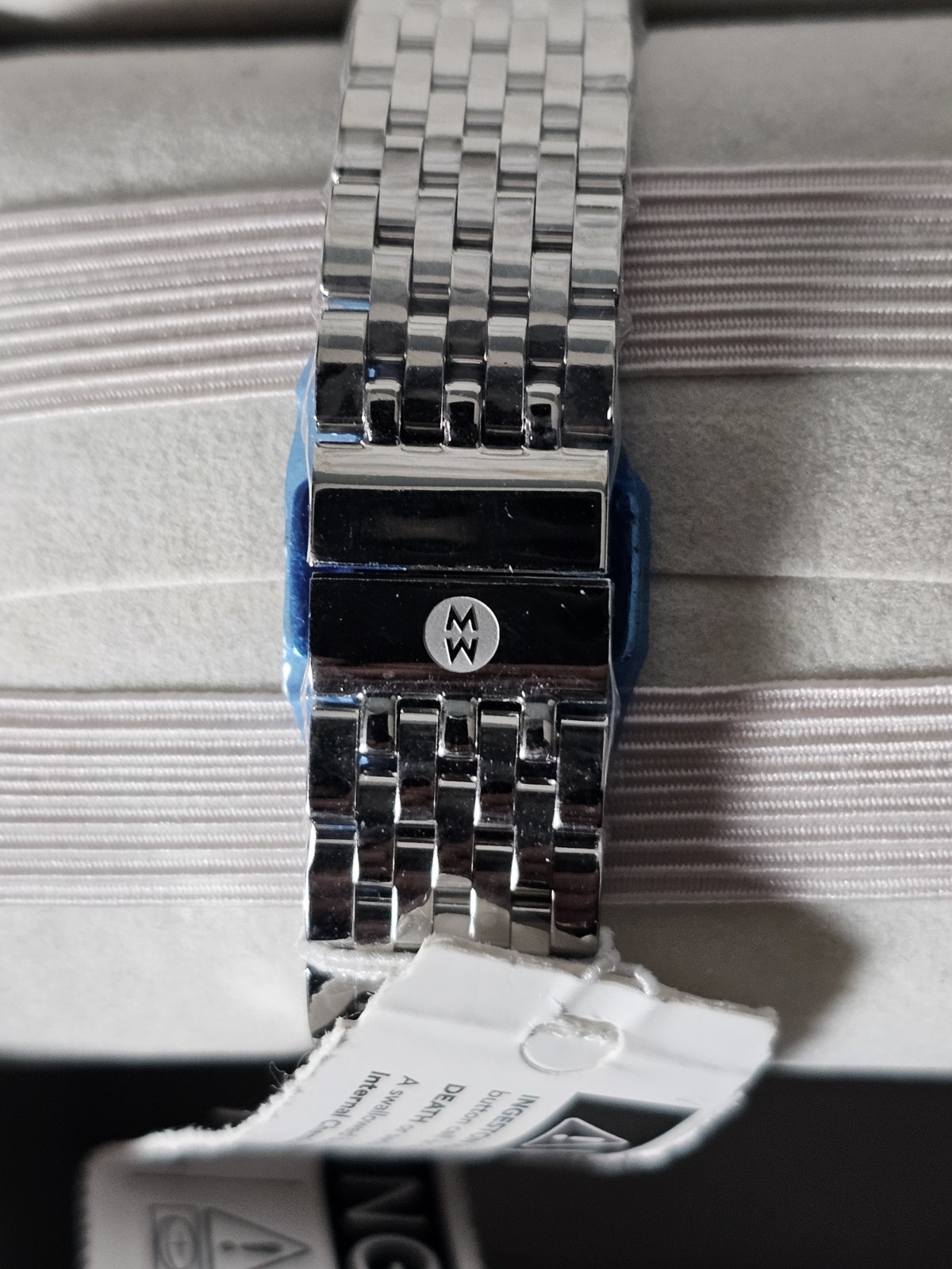 Michele Meggie High Shine Mirror Diamond Dial Stainless Steel Watch MWW33B000012