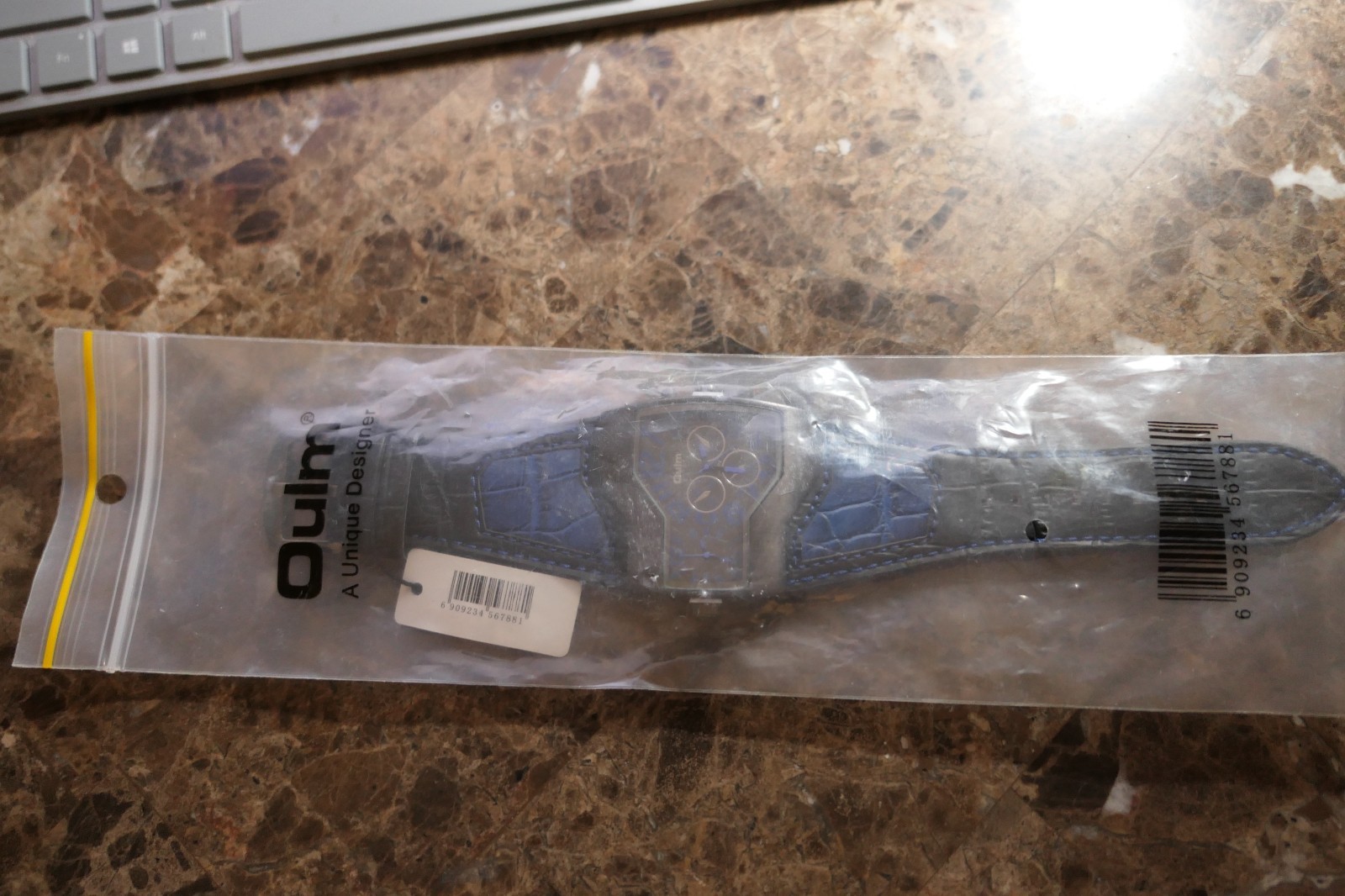 NEW IN PACKAGE OULM 1220 Leather Blue Watch w/Tags