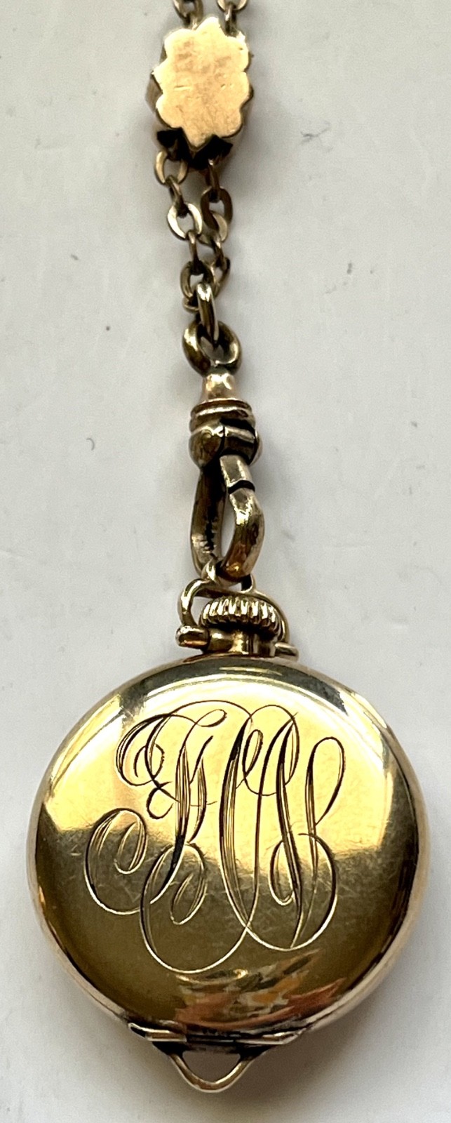 Victorian Antique 38″ Gold Filled Watch Chain & Slide & Later Era Ladies Watch