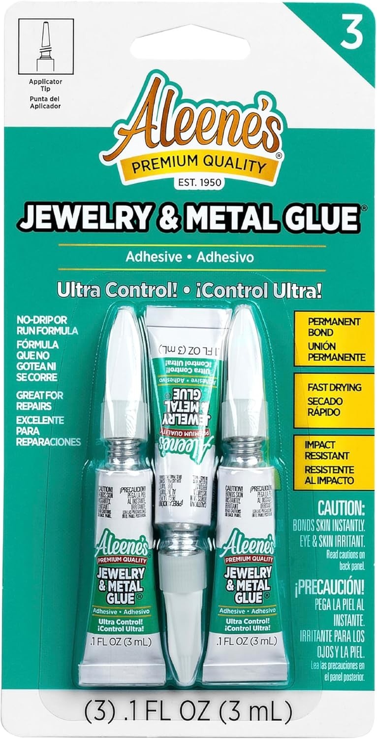 0.1oz Aleene’s Jewelry & Metal Glue – No-Run Formula, Ideal for Crafts & Repairs
