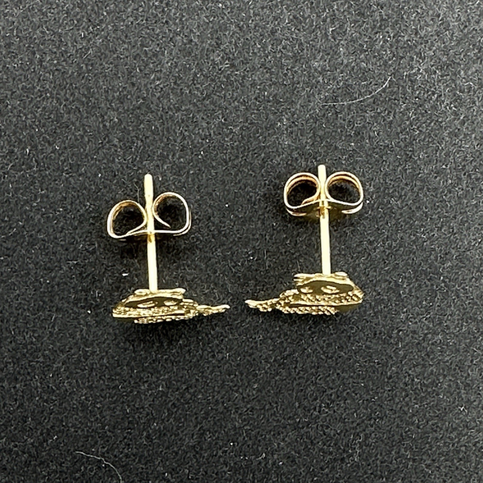 MICHAEL ANTHONY panda bear earrings – 14K yellow gold studs – 8 x 8mm 0.46 grams