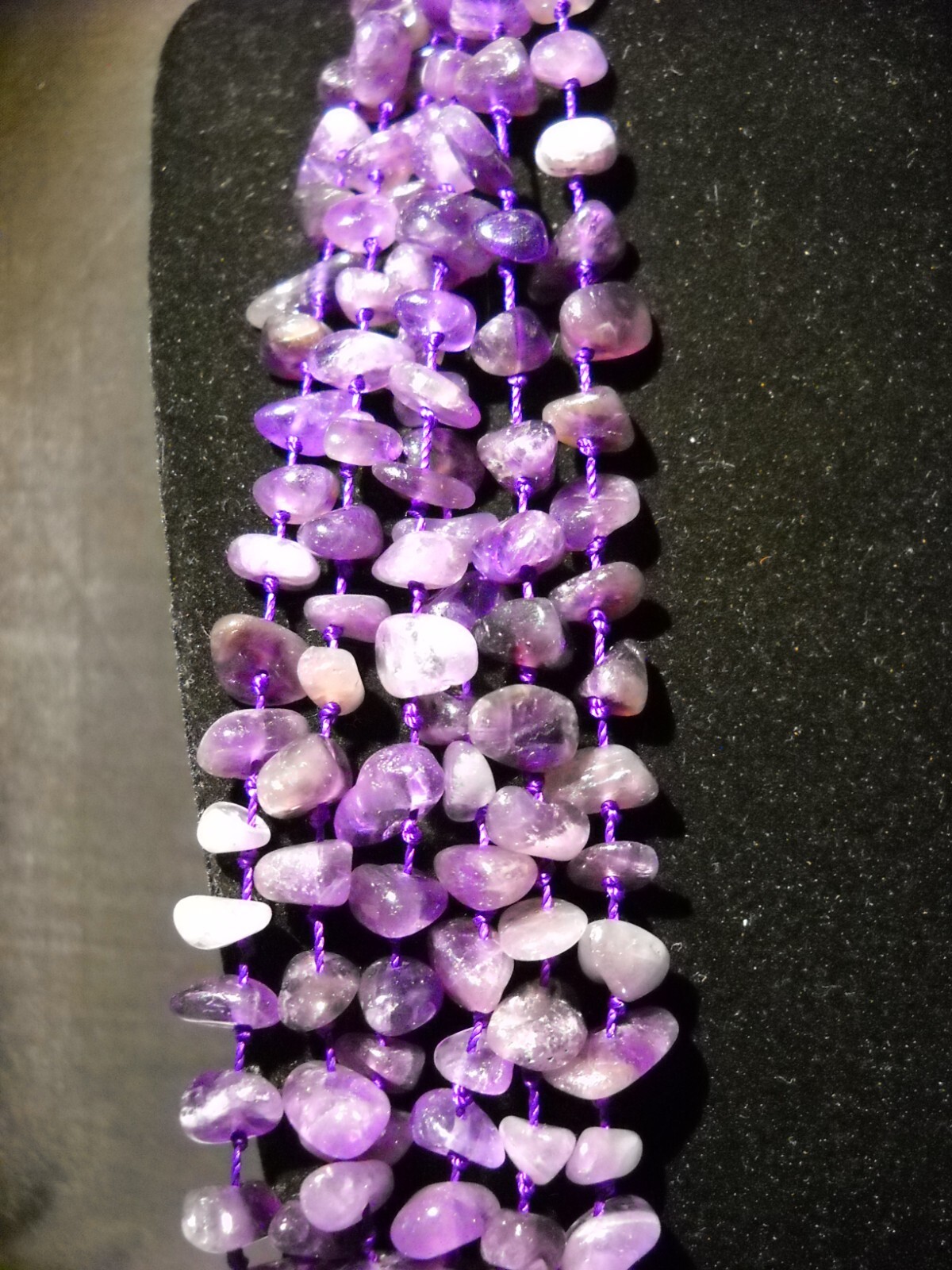 Mine Finds by Jay King Multi-Strand Amethyst Chip Necklace Precious Stone #251
