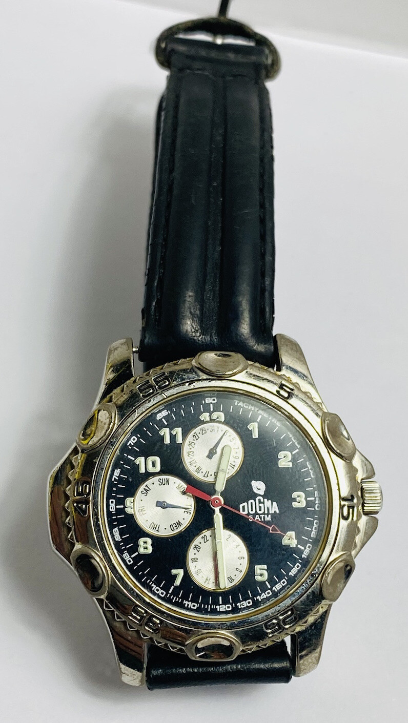 Vintage Dogma men watch Swiss design water resistant 5ATM NOT TESTED Sold AS-IS