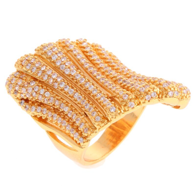 Gold Tone Fashion Ring Size 8 KMR361-G8