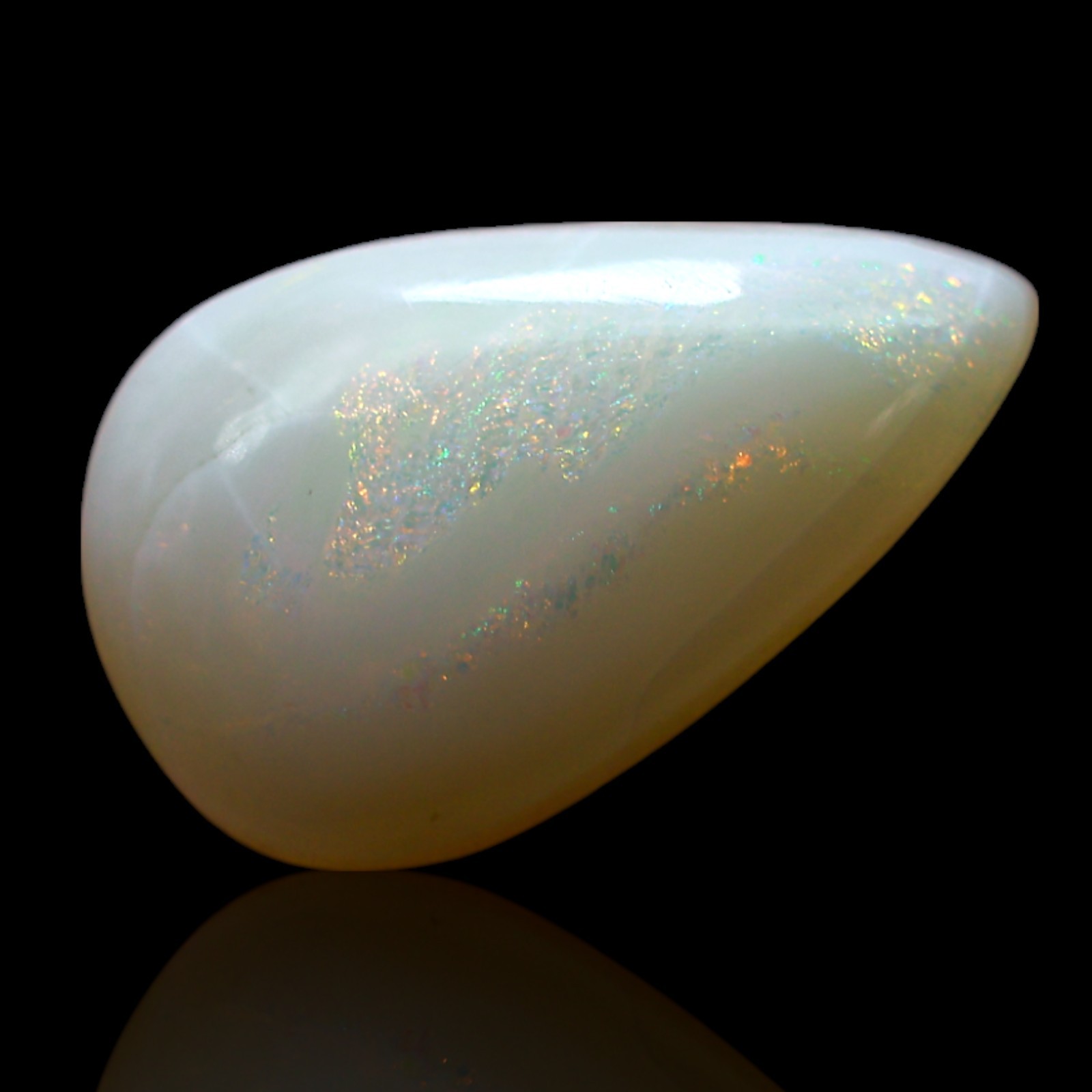 Natural Fire Opal Gemstone 2.00 Cts Pear Wirewrap Cabochon Australia 13x8x4 mm