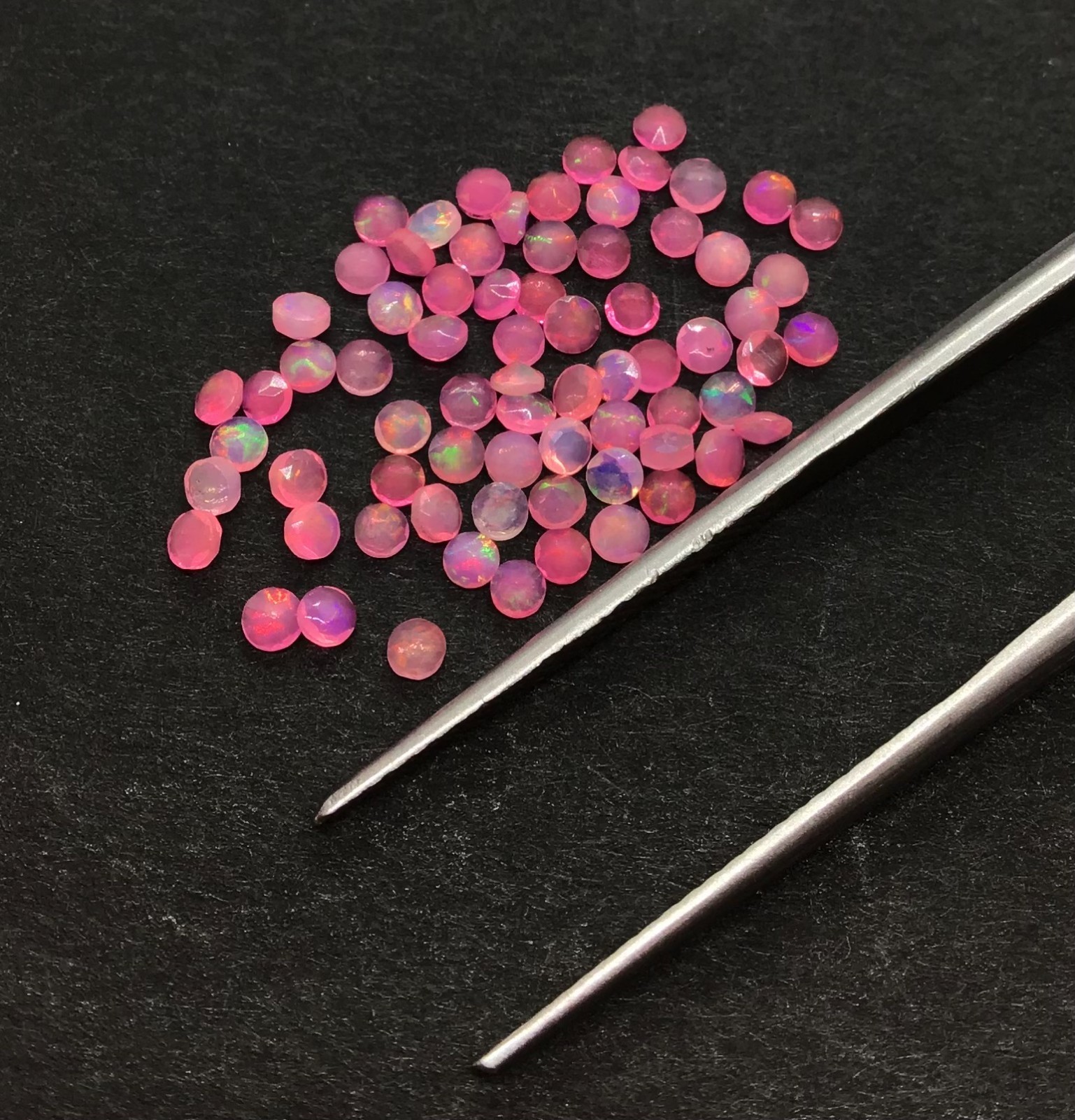 AAA Natural Ethiopian Pink Fire Opal Round Cut Loose Gemstone For All Jewelry