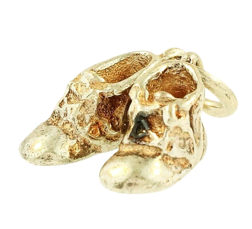Sterling Silver Baby Boots Charm (4x10mm)