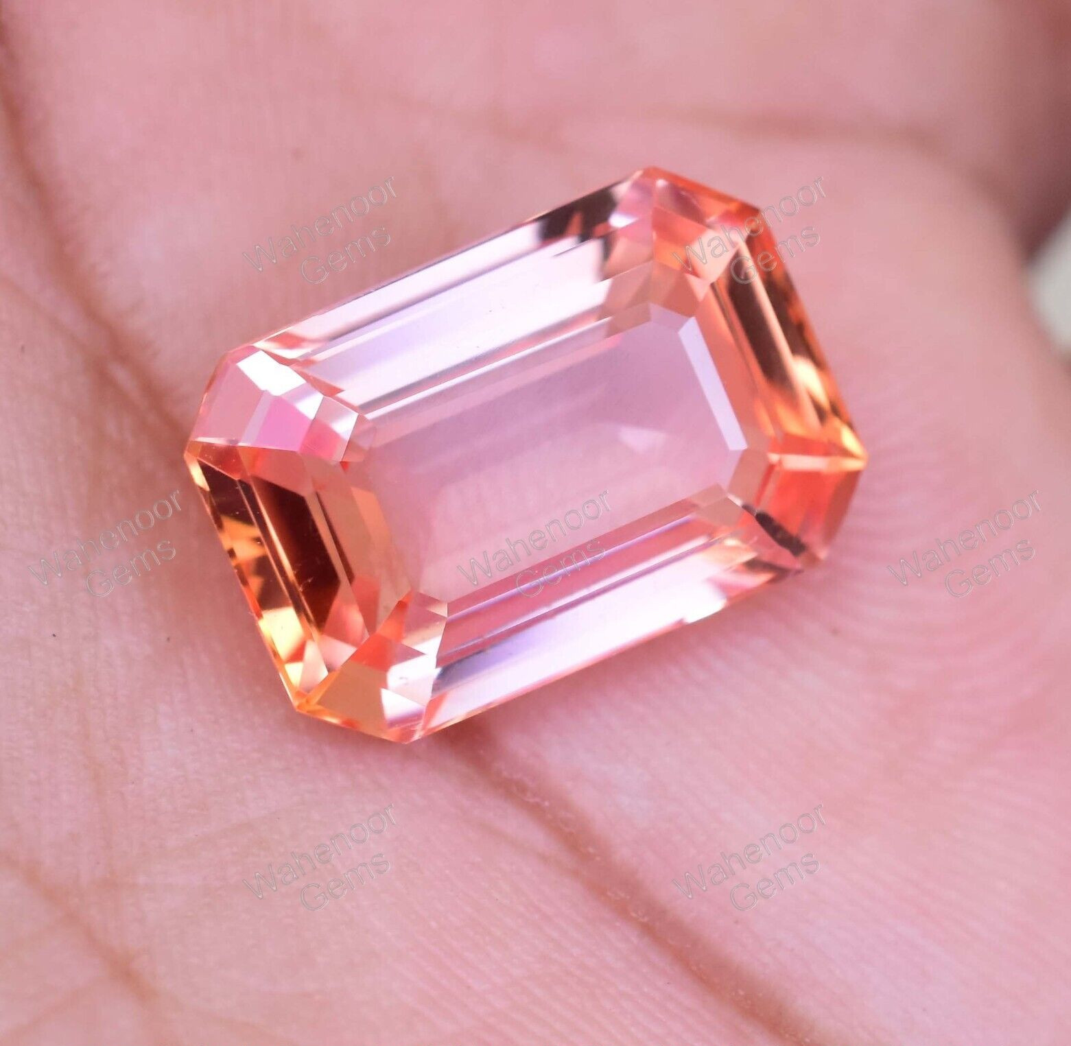 Natural imperial Topaz 10.90 Ct Emerald Stunning Unheated AGL Certified Gemstone