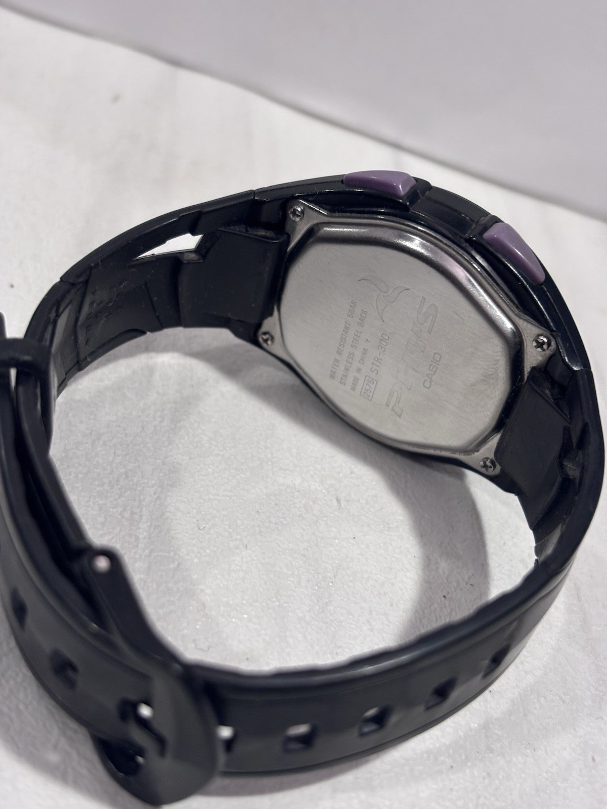 Casio PHYS Digital Quartz 50m Lap Memory 60 10-Year Battery Black Resin Purple