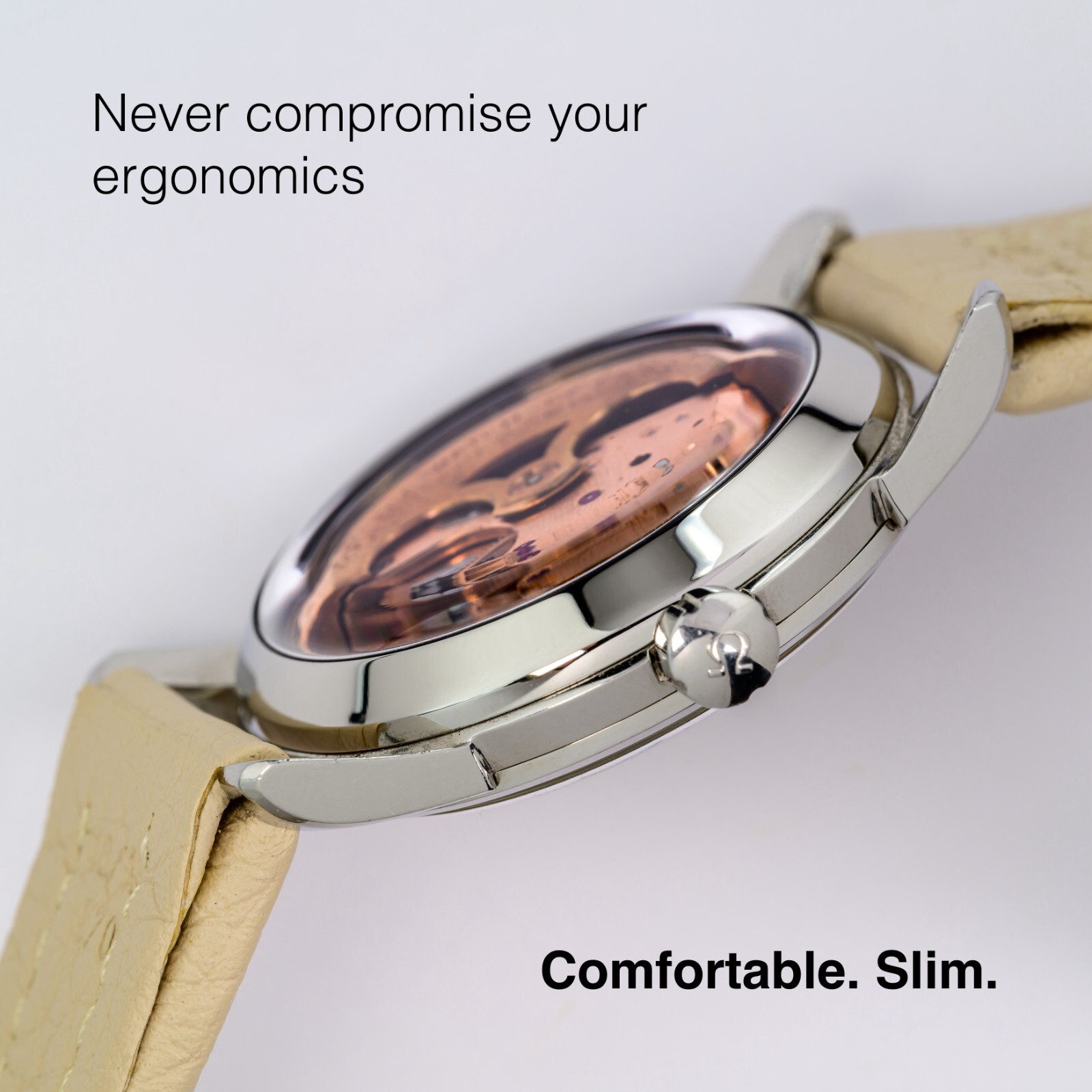 Snap-Back Sapphire Exhibition Caseback for 1950s Seamasters and Constellations