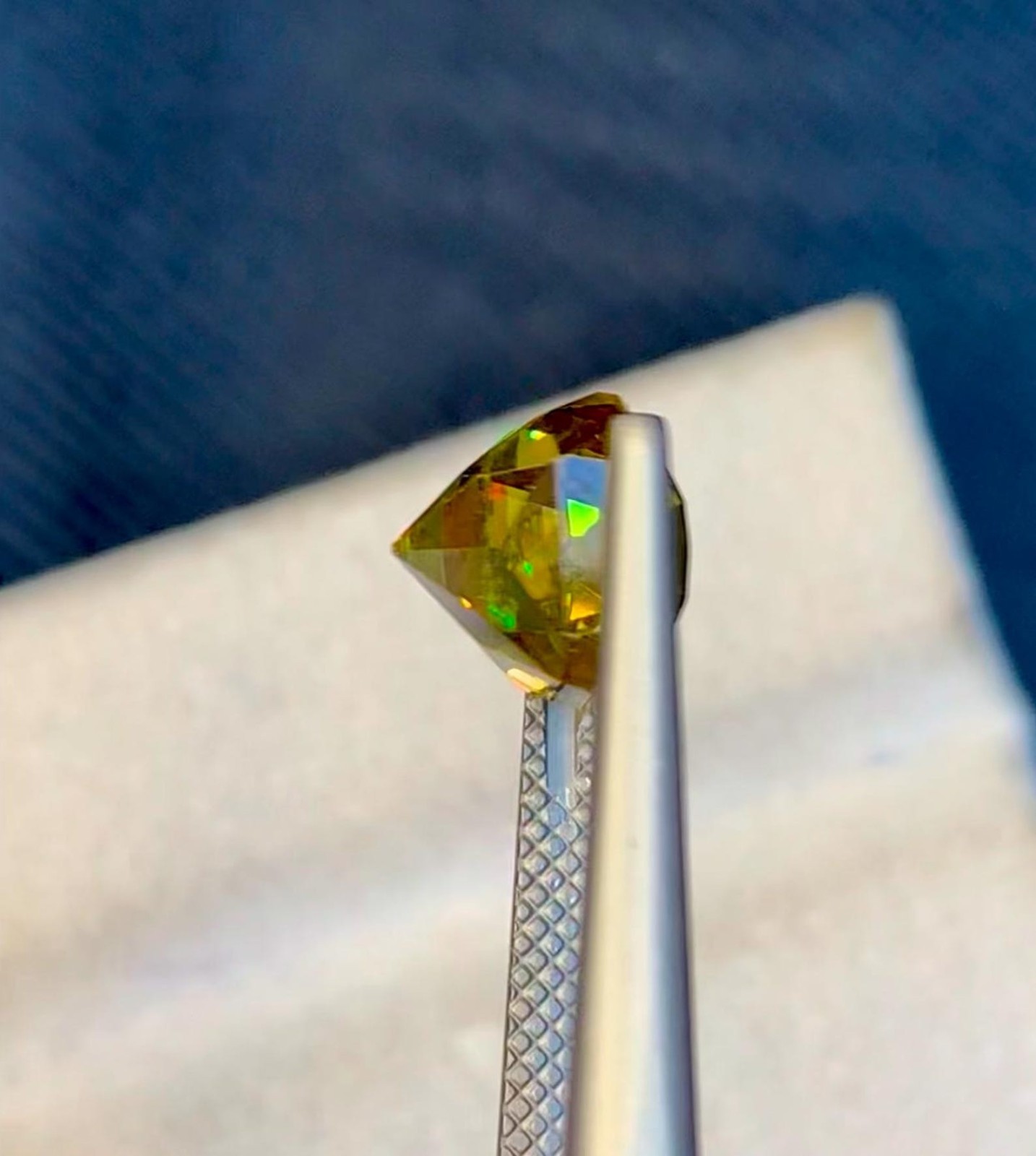 4.80 Ct+ Natural Full Fire Sphene Titanite Cushion Cut Certified Loose Gemstone