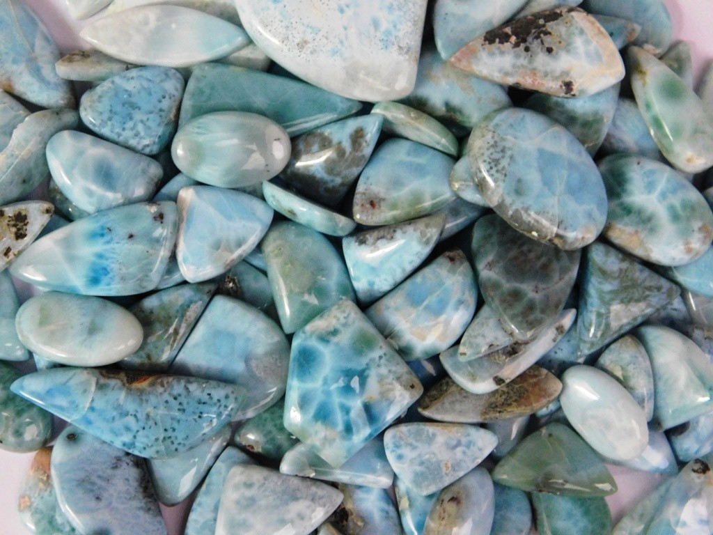 Larimar cabochon Loose gemstones Fancy Jewelry Making Wholesale Lot 71253