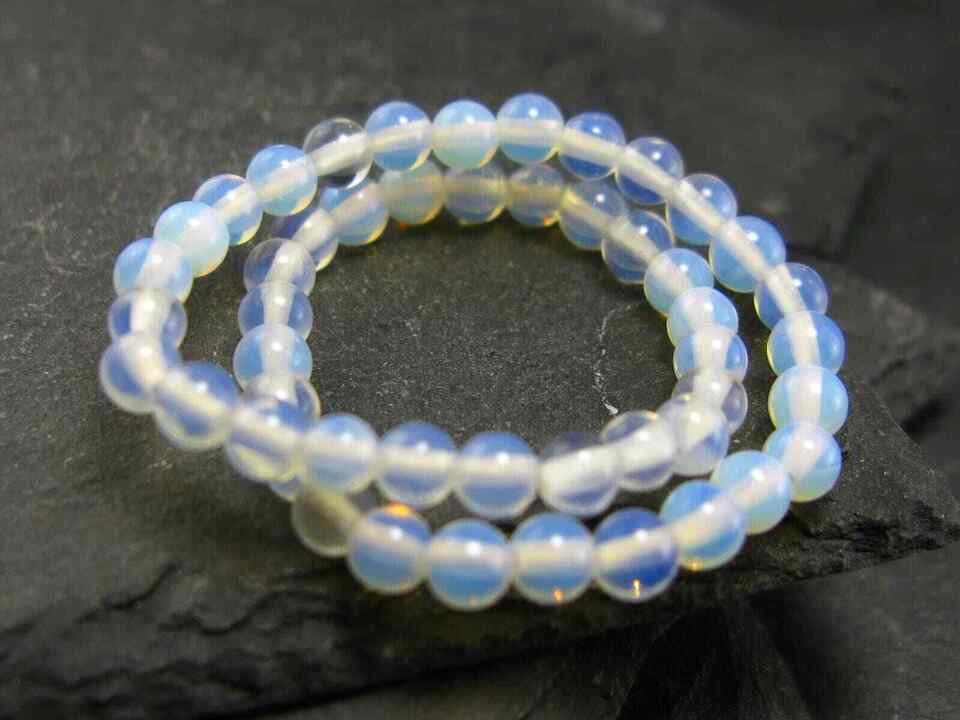 Opalite Genuine Bracelet ~ 7.5 Inches ~ 4mm Round Beads