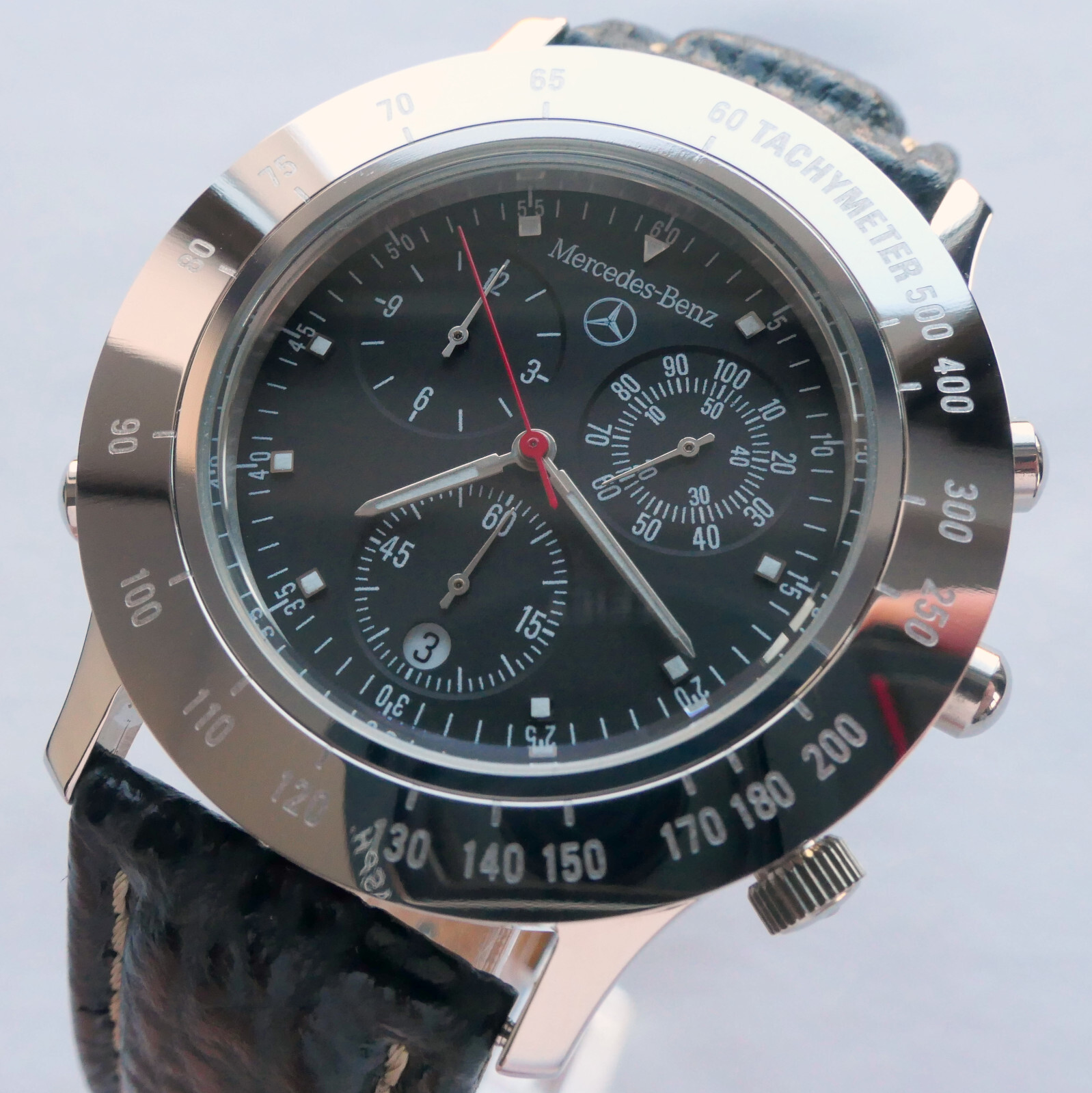 Mercedes Benz Classic Sport Car Driver Acessory Fortis Alarm Chronograph Watch