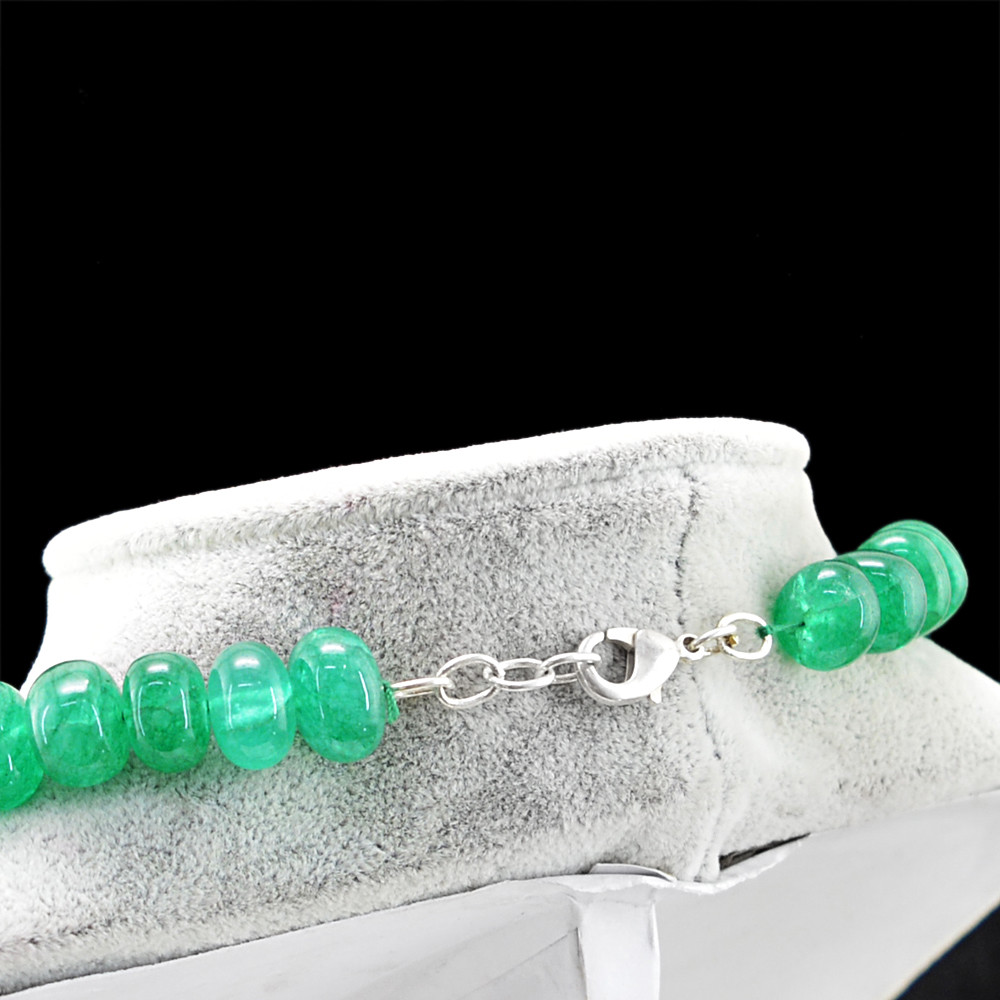 Round 581.50 Cts Earth Mined 20 Inches ENHANCED Emerald Beads Necklace (DG)