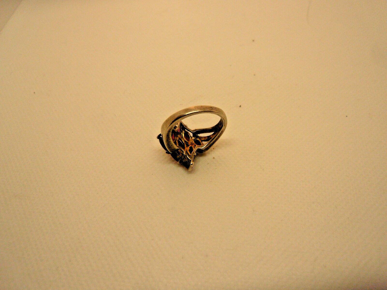 NV Navada Silver Hematite Cocktail Ring Size 6