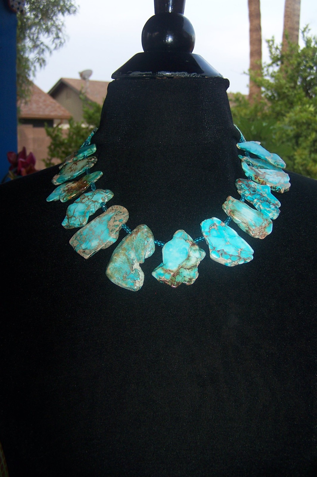 NWT LUC Lucas Lameth Sterling Silver Light Apple Green Jasper Slab Necklace