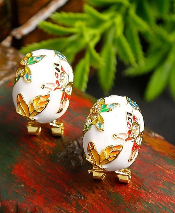 Colorful Butterfly Pendant Necklace and Earrings Set Gold Plated Enamel Jewelry