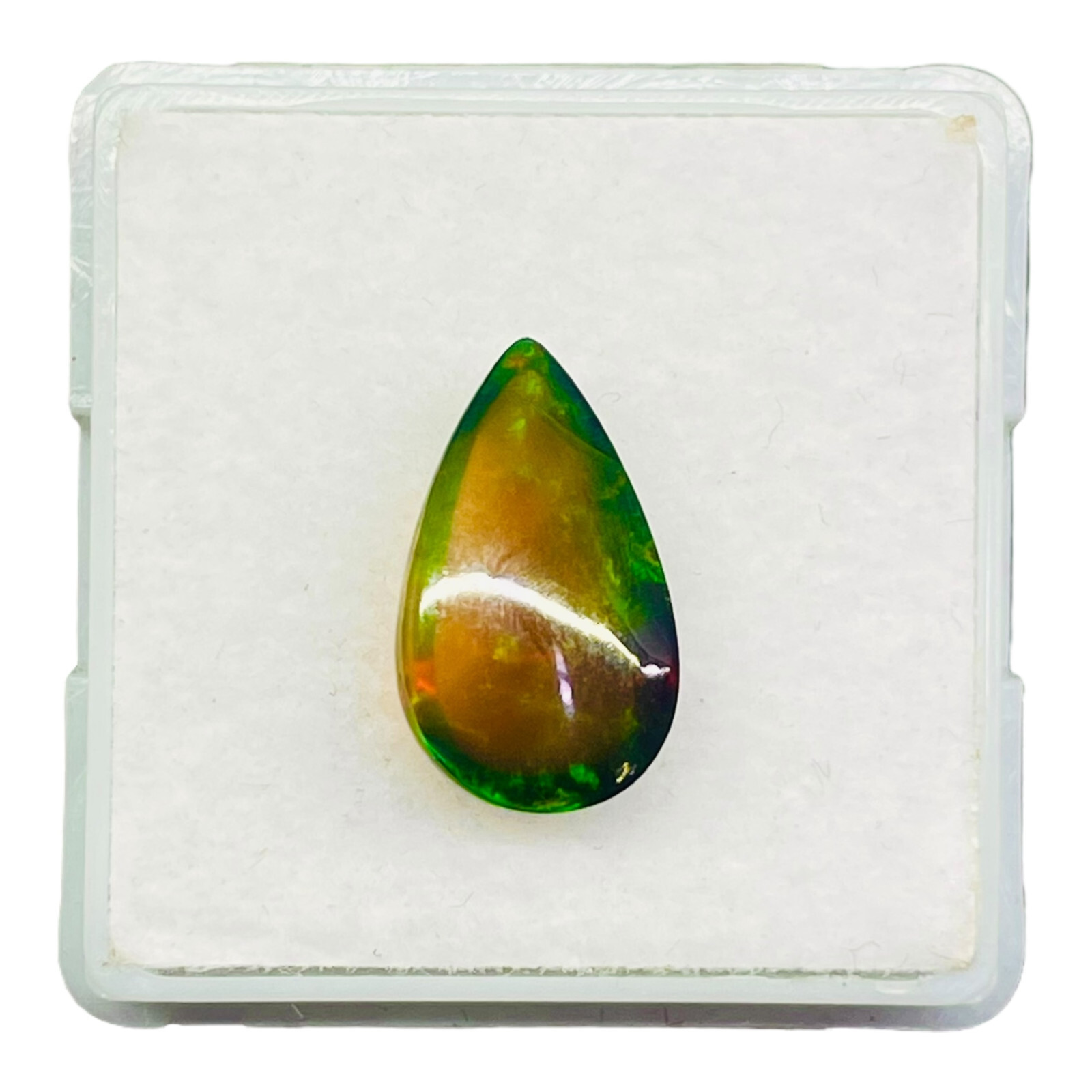 2.88 Ct Natural Ethiopian Black Opal 13.8x8mm Multi Fire Loose Cabochon Gemstone