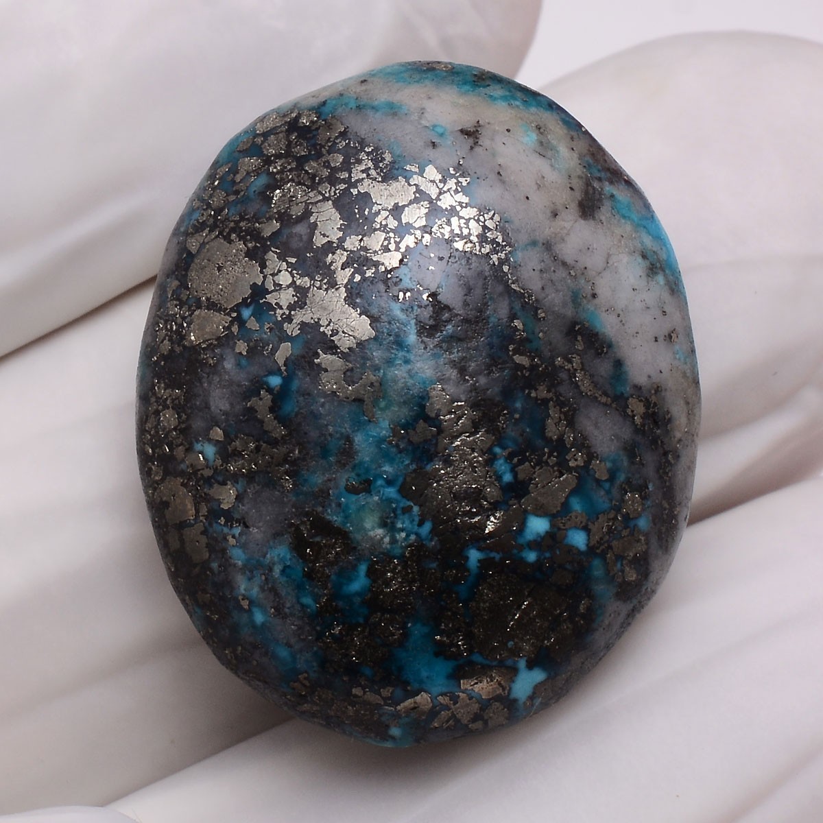 Sky Meets Gold ~ 40.50 Cts Natural Persian Turquoise Top-Grade Cabochon Gemstone