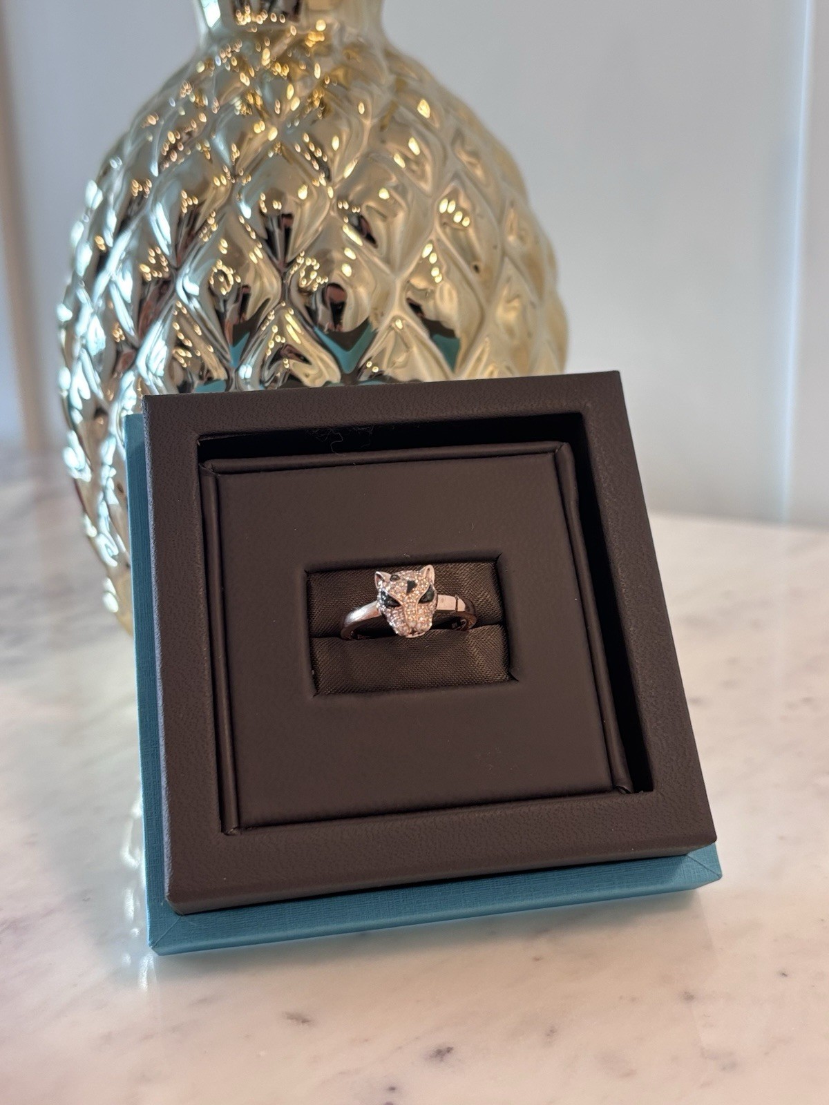 Effy Panther Signature Ring – Diamonds & Rose Gold