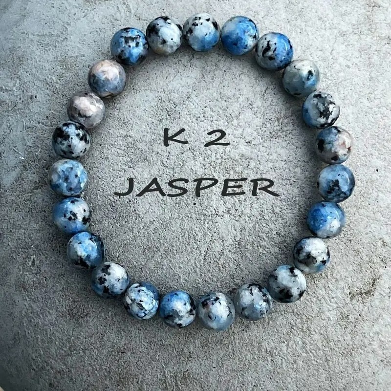 K2 Azurite Jasper Crystal 8MM Bead Healing Reiki Balance Women Men Bracelet Gift