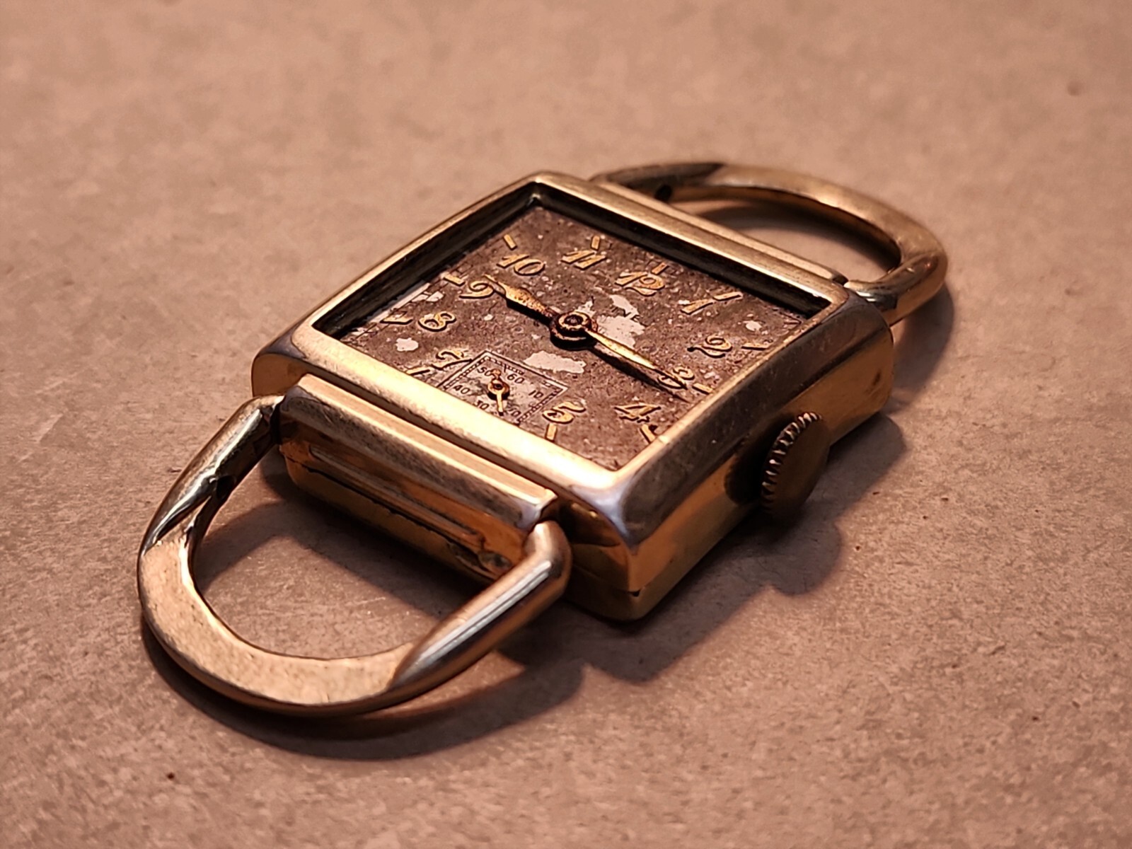 1940’s Longines 10L 10K Yellow GF Hinged Lug Driver’s Watch For Parts/Repairs