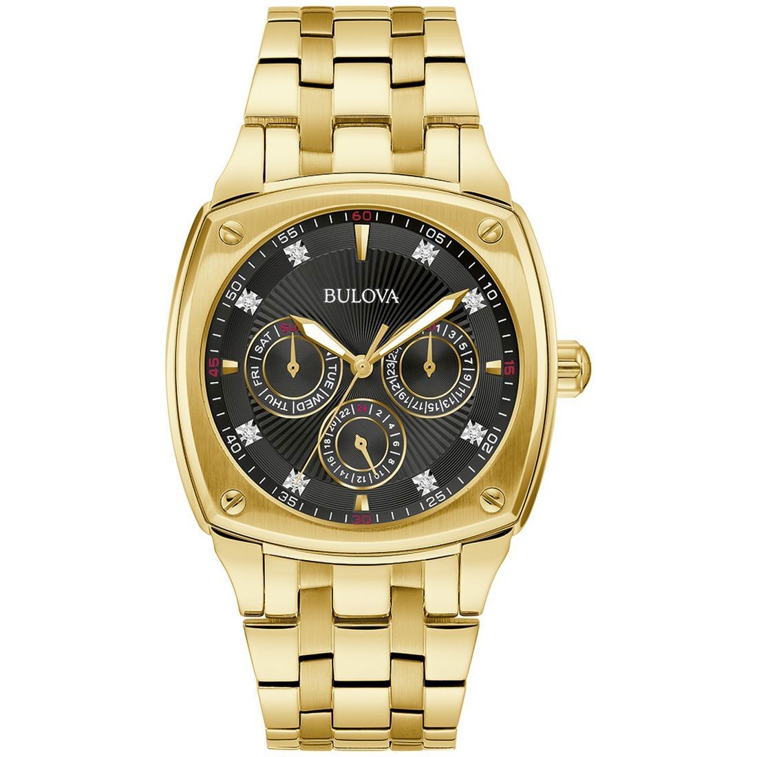 Bulova Men’s Diamond Accent Gold-Tone Chronograph Quartz Watch 97D138