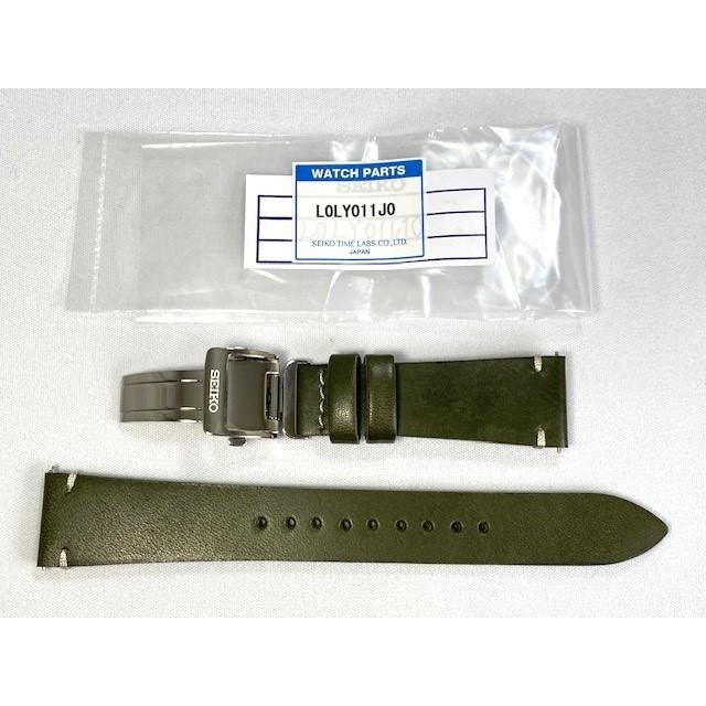 Seiko Presage L0LY011J0 Original Calfskin Leather Strap Buckle Green 20mm New