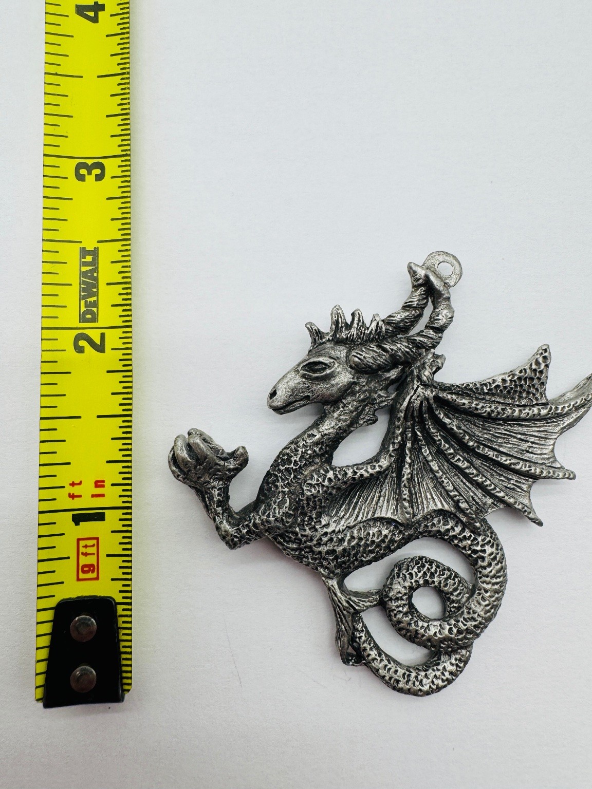 Gallo Dragon Pewter Pendant 3.75in Handcrafted Fantasy Jewelry