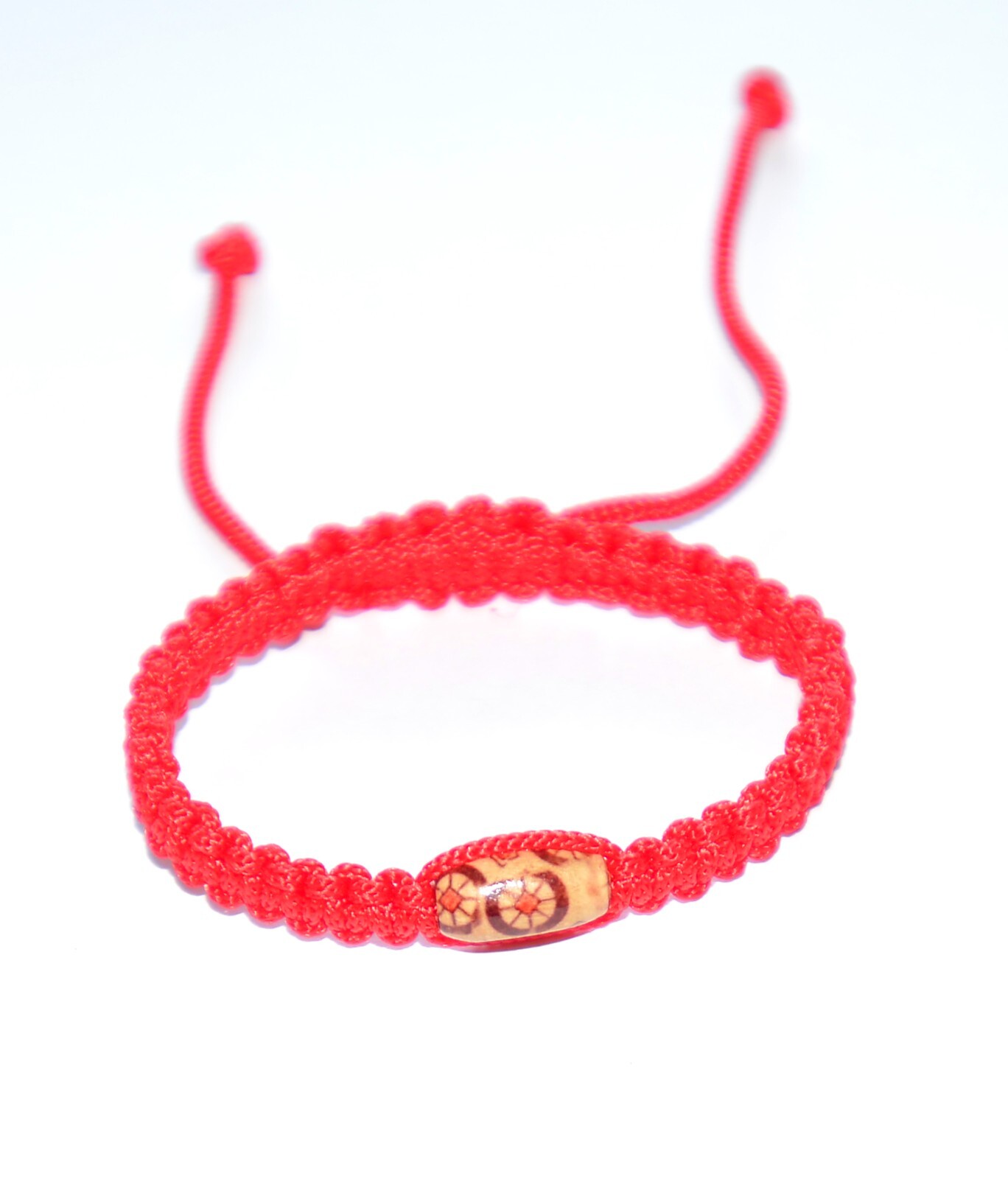 Macrame Friendship Bracelet With Spiritual Buddhism Feng Shui Wooden Bead