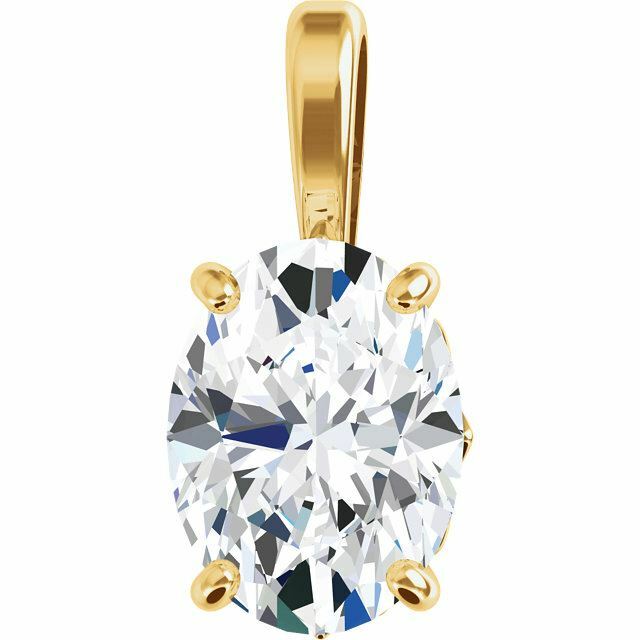 14K Gold Oval 4-Prong Fleur-de-lis Pendant Setting 6x4mm-12x10mm