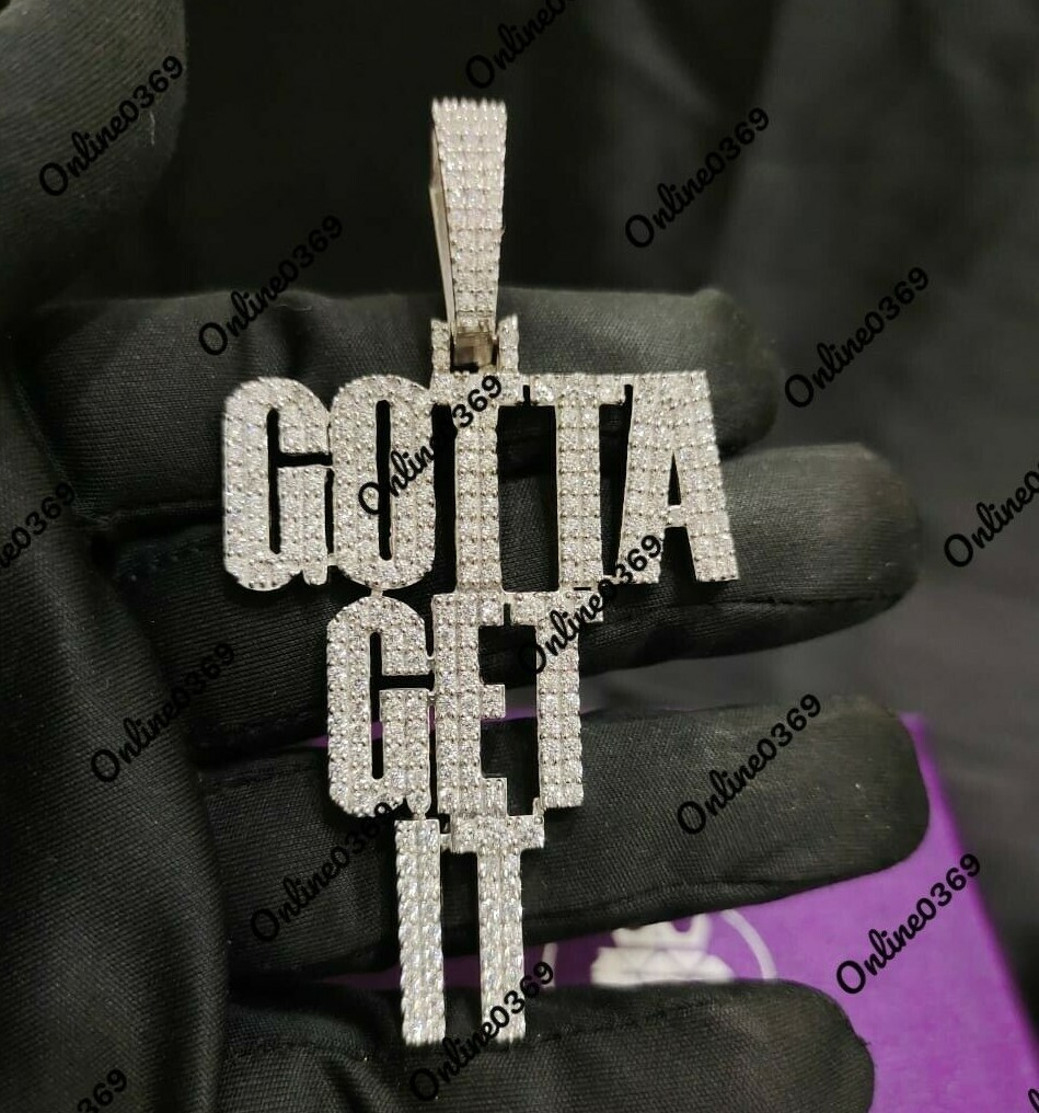 Men’s certified Natural diamond Custom Name New Style name Pendant 925 Silver