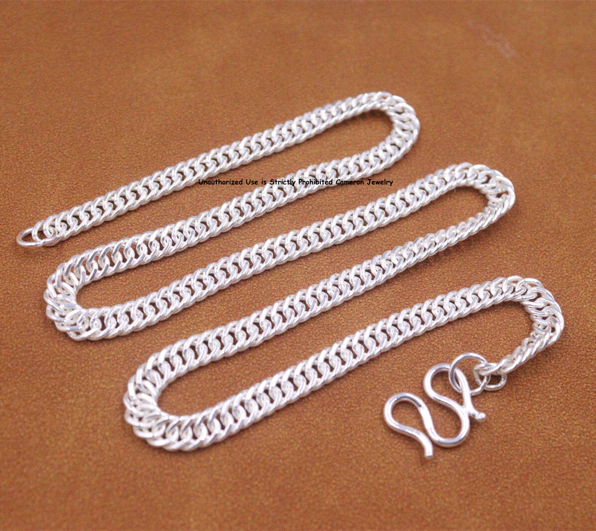 Pure S999 Fine Silver 999 Chain 5.8mm Cuban Curb Link Necklace 25-26g 18inch