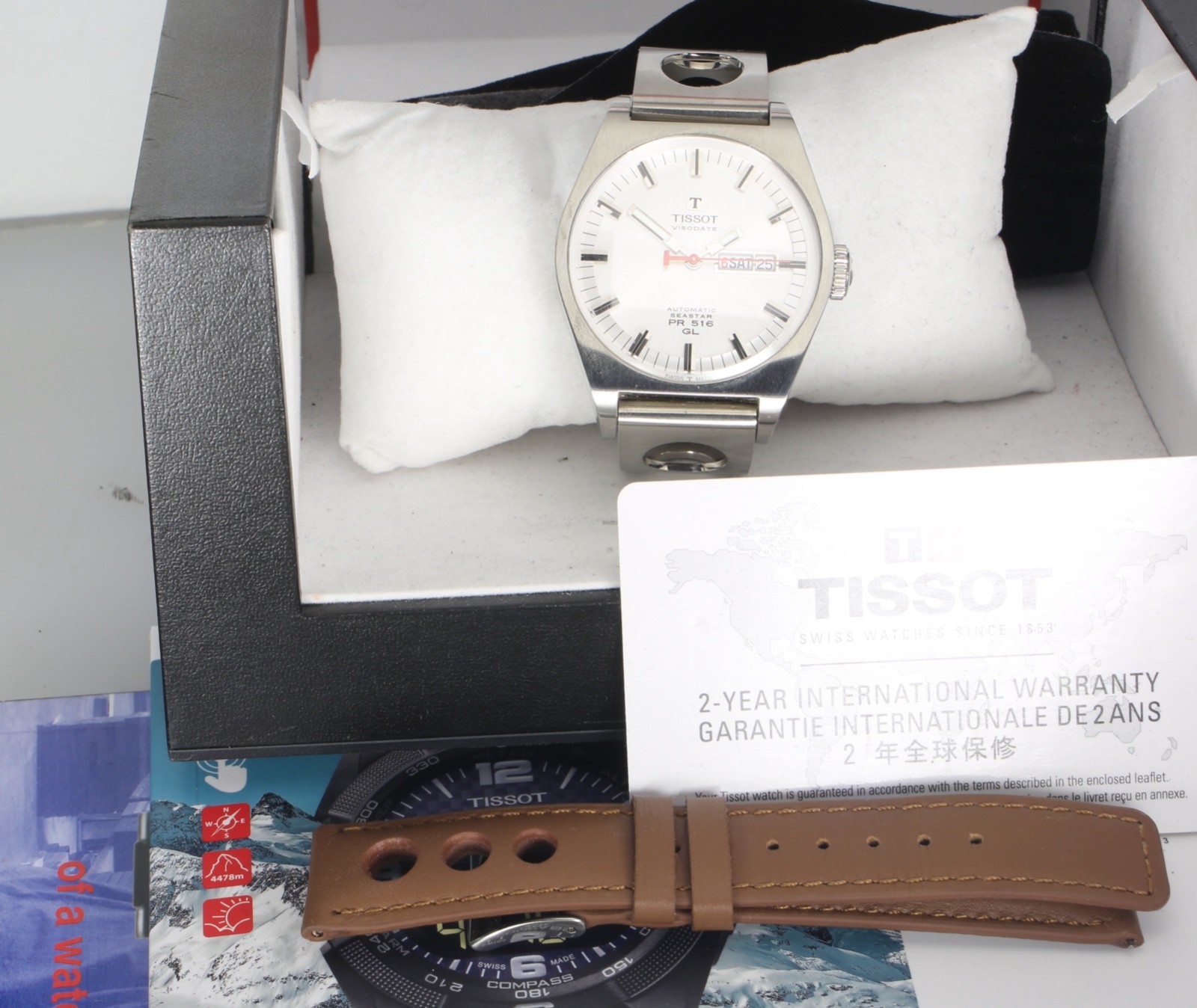 TISSOT HERITAGE AUTOMATIC PR516 GL SEASTAR BLACK DIAL W/ BOX & ALL BOOKLETS